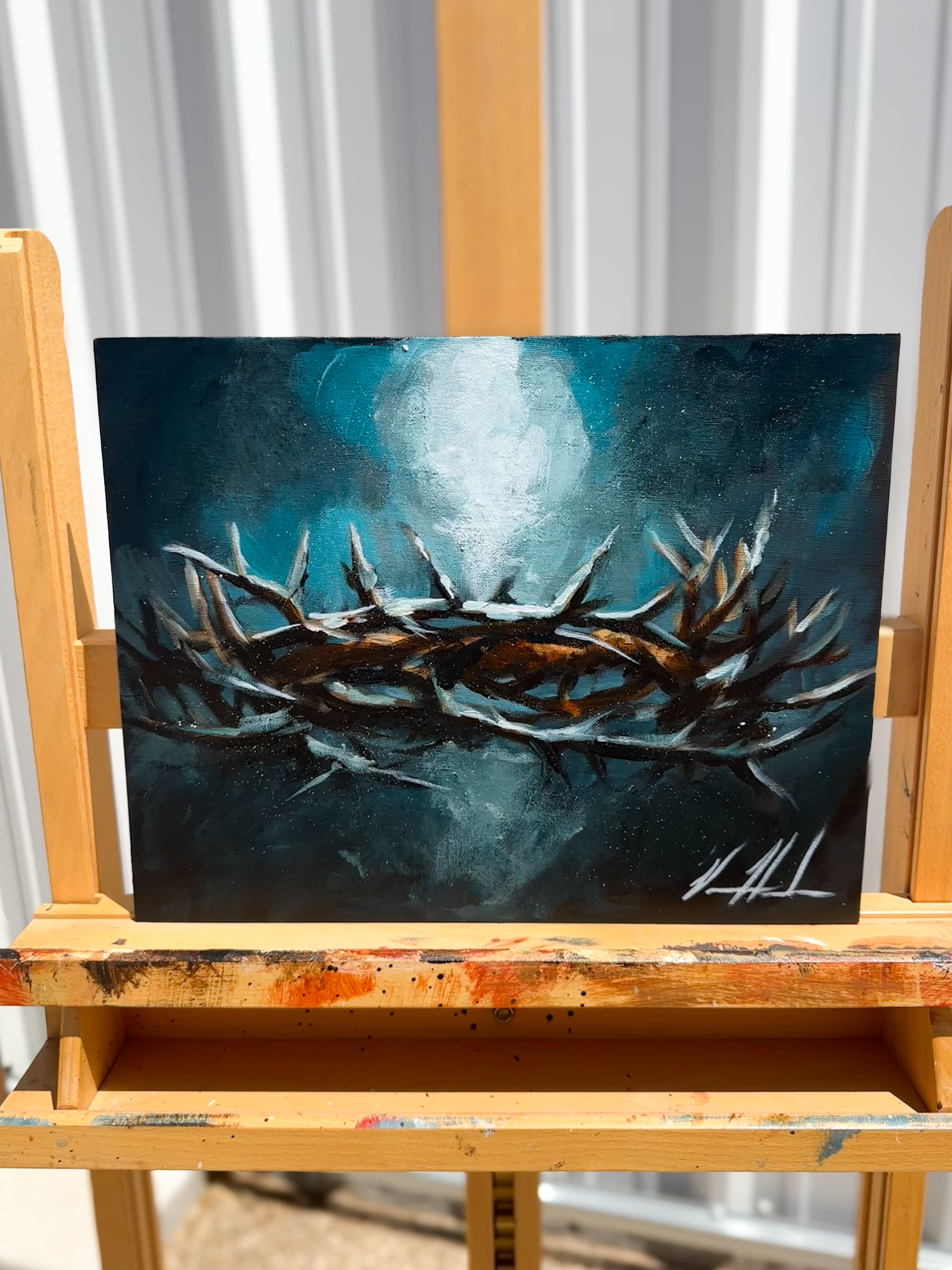 Crown of Thorns - 11”x14” Original Acrylic Painting Original Painting Vanessa Horabuena
