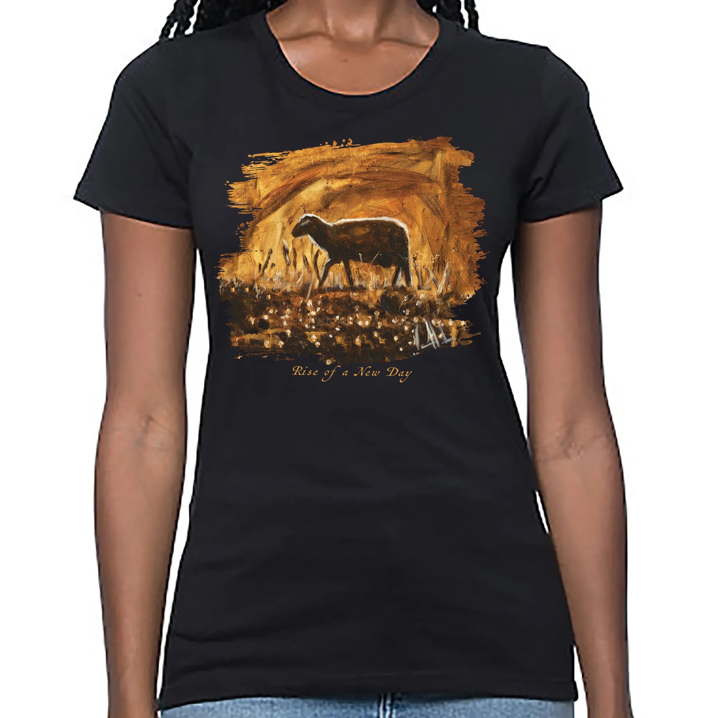 Women's T (Organic Bamboo) - Rise of a New Day Organic Bamboo Vanessa Horabuena Short Sleeve Eclipse (Black) XS
