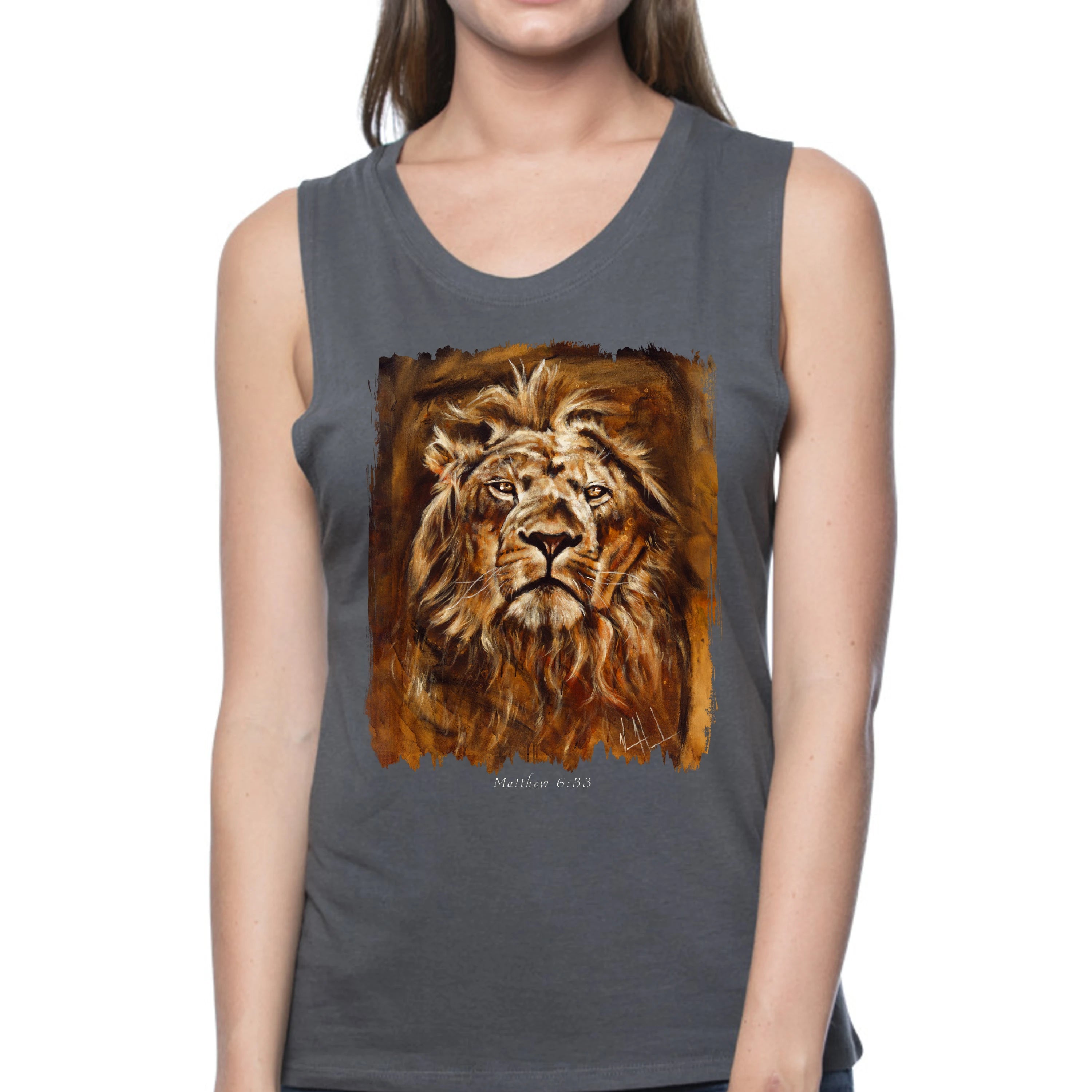 Eternal King - Women's Tank Top (Organic Bamboo) Vanessa Horabuena Short Sleeve Pewter (Grey) XS