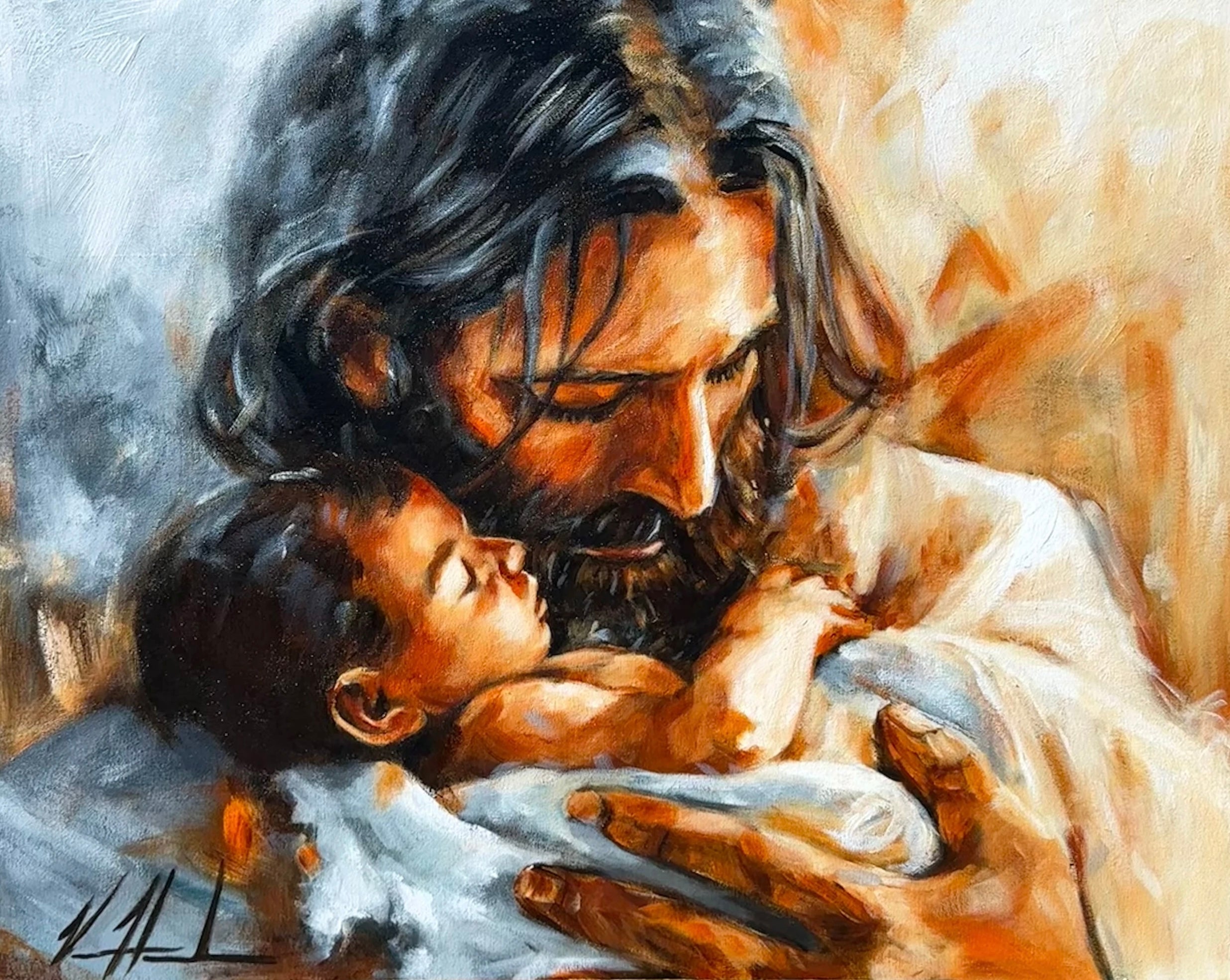 In the Arms of Love - 24”x30” Original Acrylic Painting Original Painting Vanessa Horabuena