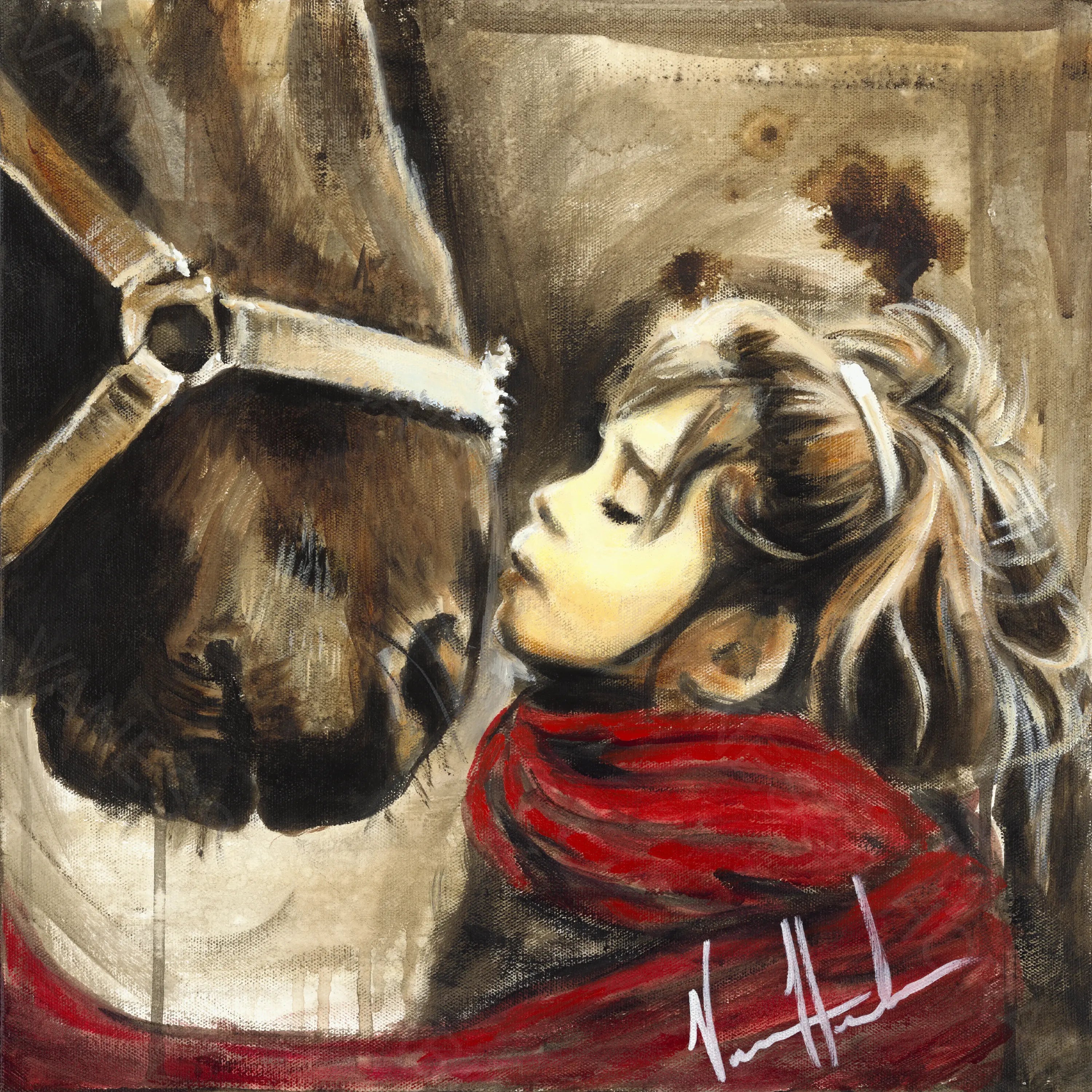 Heart Connection Horse Art Print, Women's Art Print Vanessa Horabuena