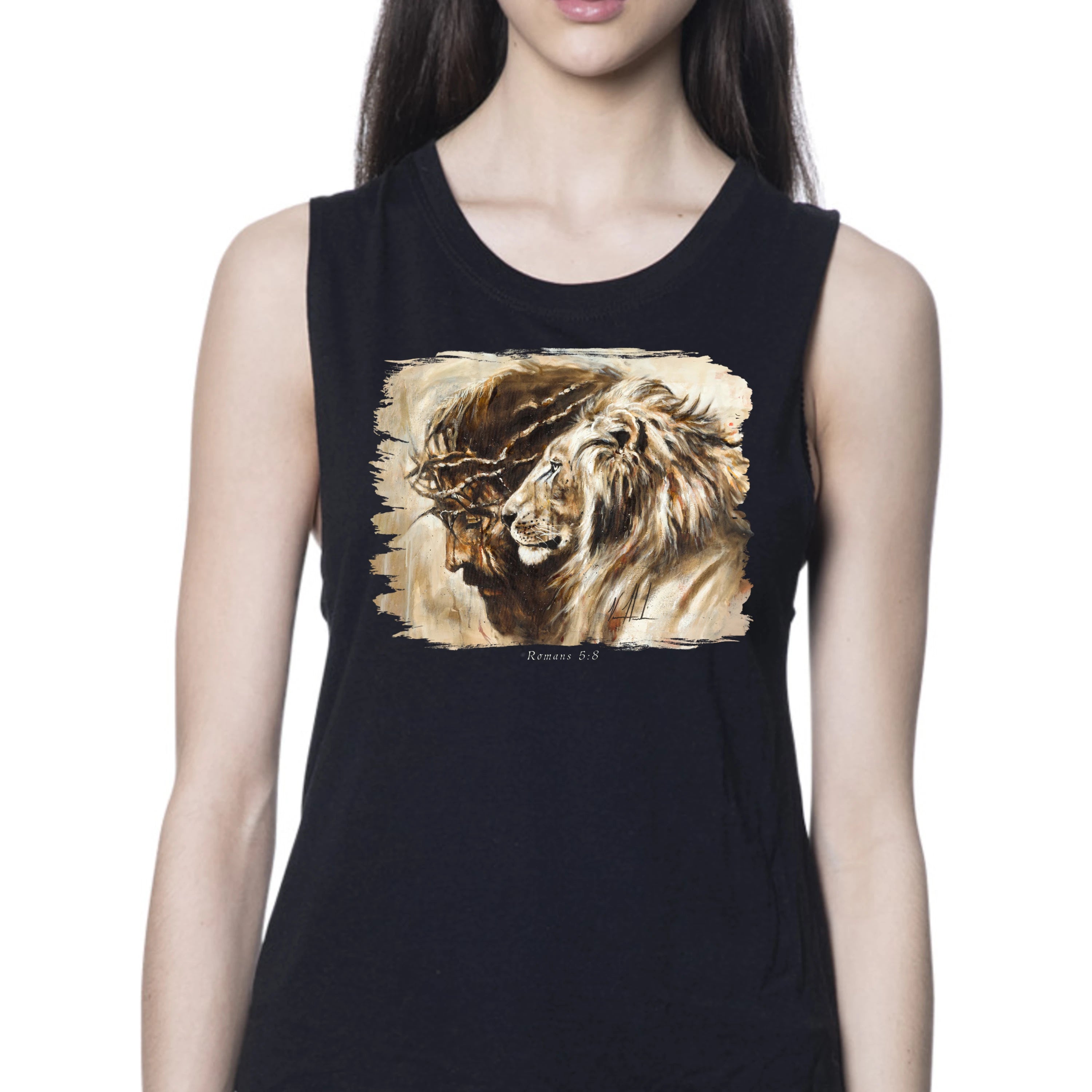 Heaven's Grace - Women's Tank Top (Organic Bamboo) Vanessa Horabuena Short Sleeve Eclipse (Black) XS