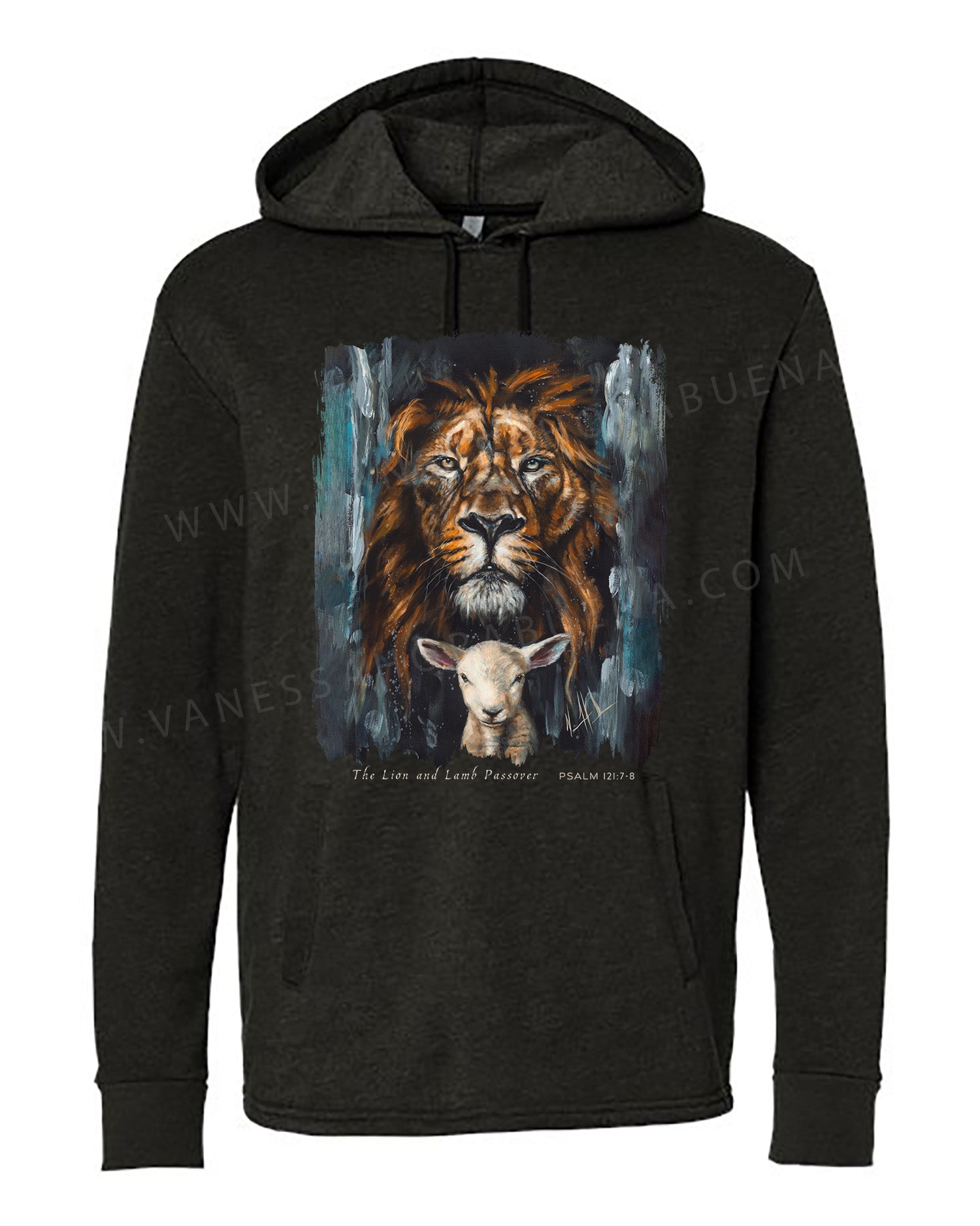 The Lion and Lamb Passover - Unisex Hoodie Vanessa Horabuena Black Small