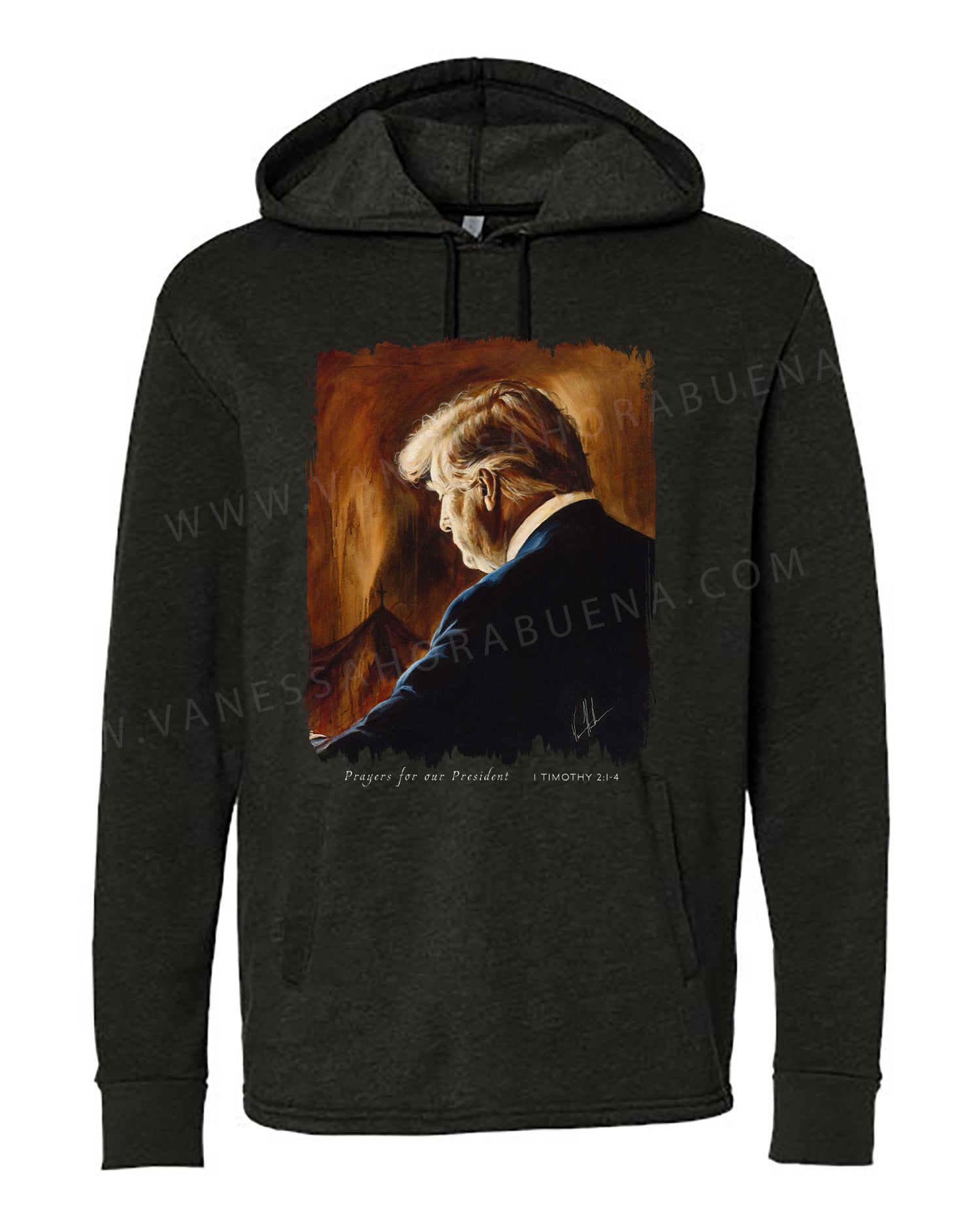 Prayers for Our President (For Such a Time as This) - Unisex Hoodie Vanessa Horabuena Black Small
