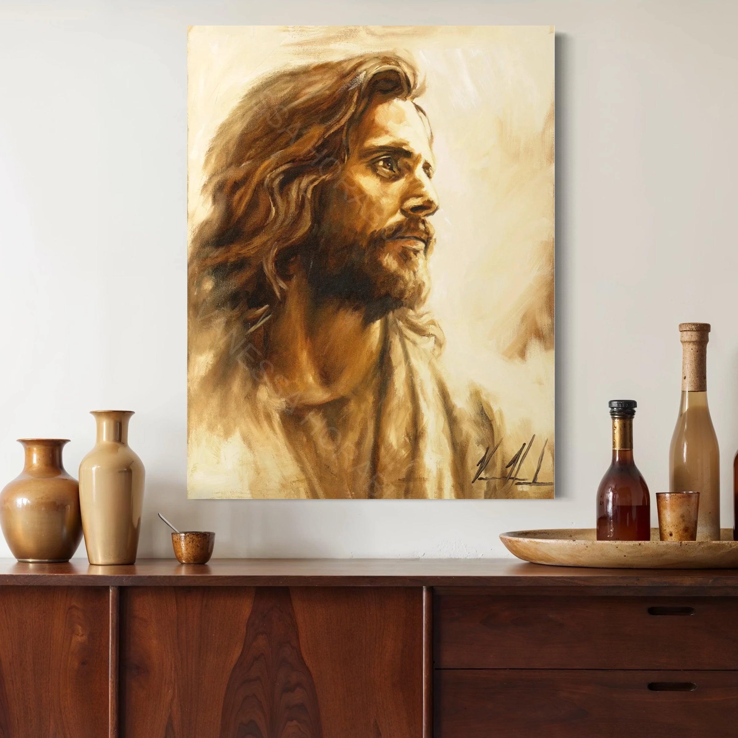 Heaven's Light (Hand Embellishment Canvas Print) Jesus Art Print Vanessa Horabuena
