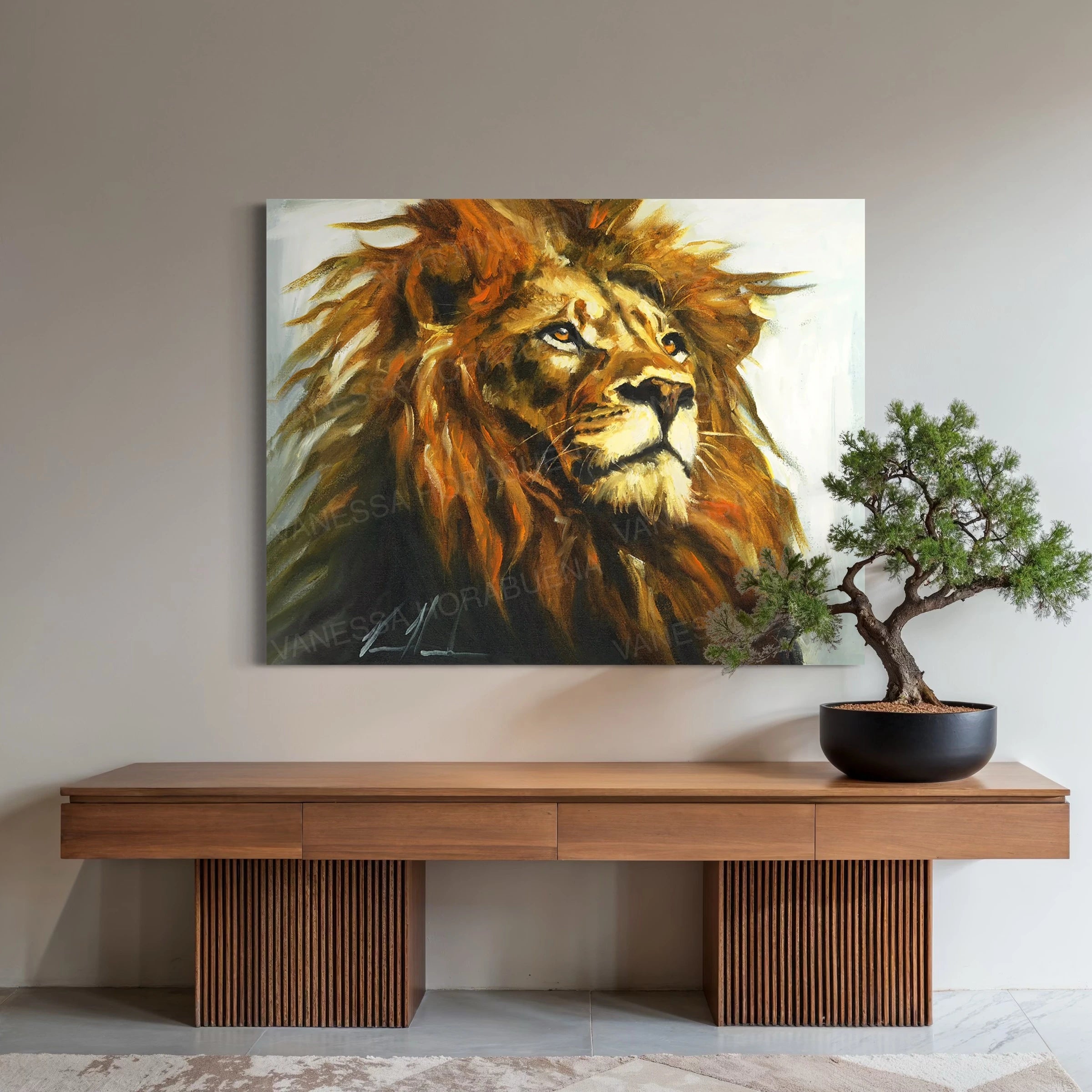 With Eyes on Eternity Lion Art Print Vanessa Horabuena