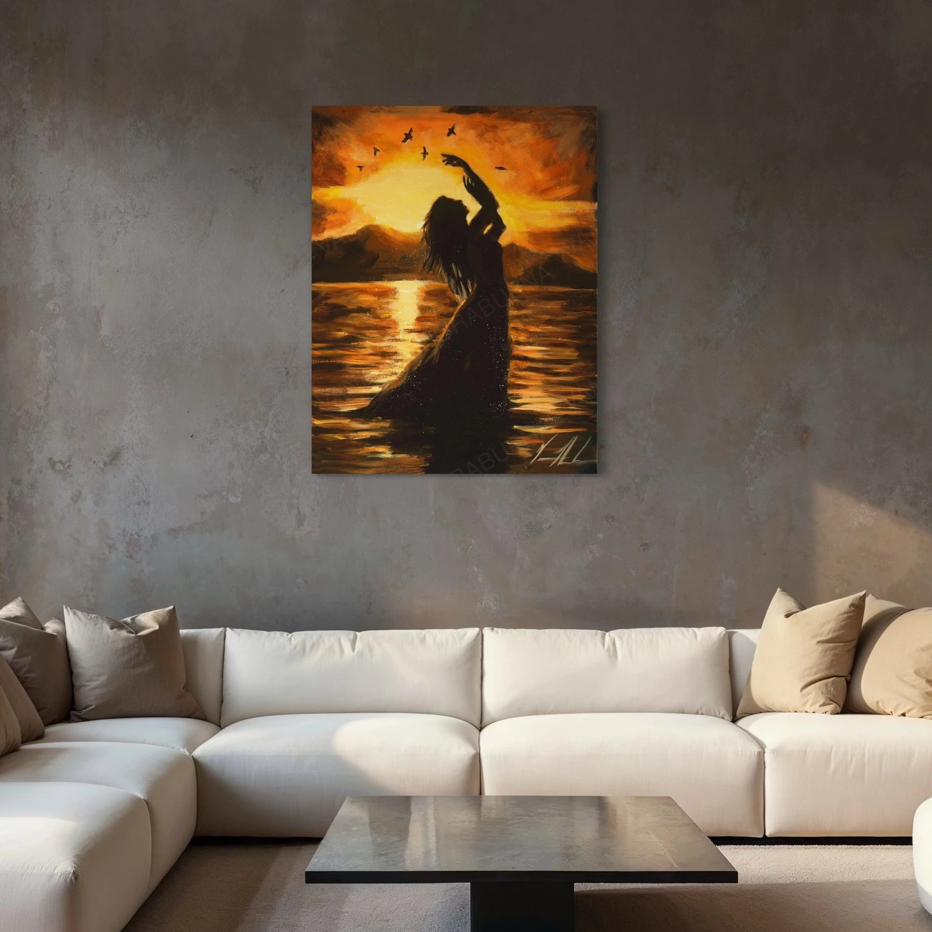 Upon the Waters (Hand Embellishment Canvas Print) Women's Art Print Vanessa Horabuena