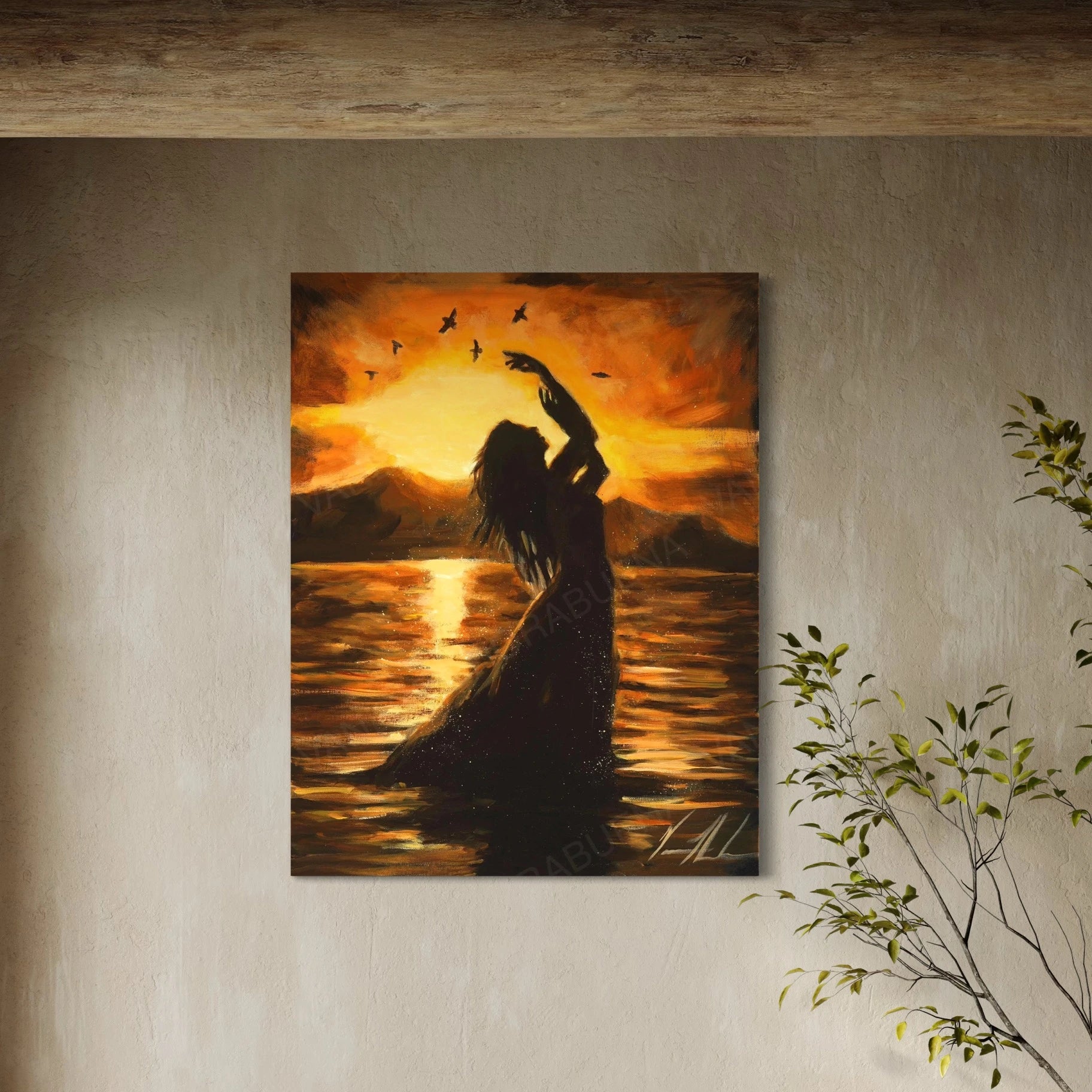 Upon the Waters (Hand Embellishment Canvas Print) Women's Art Print Vanessa Horabuena