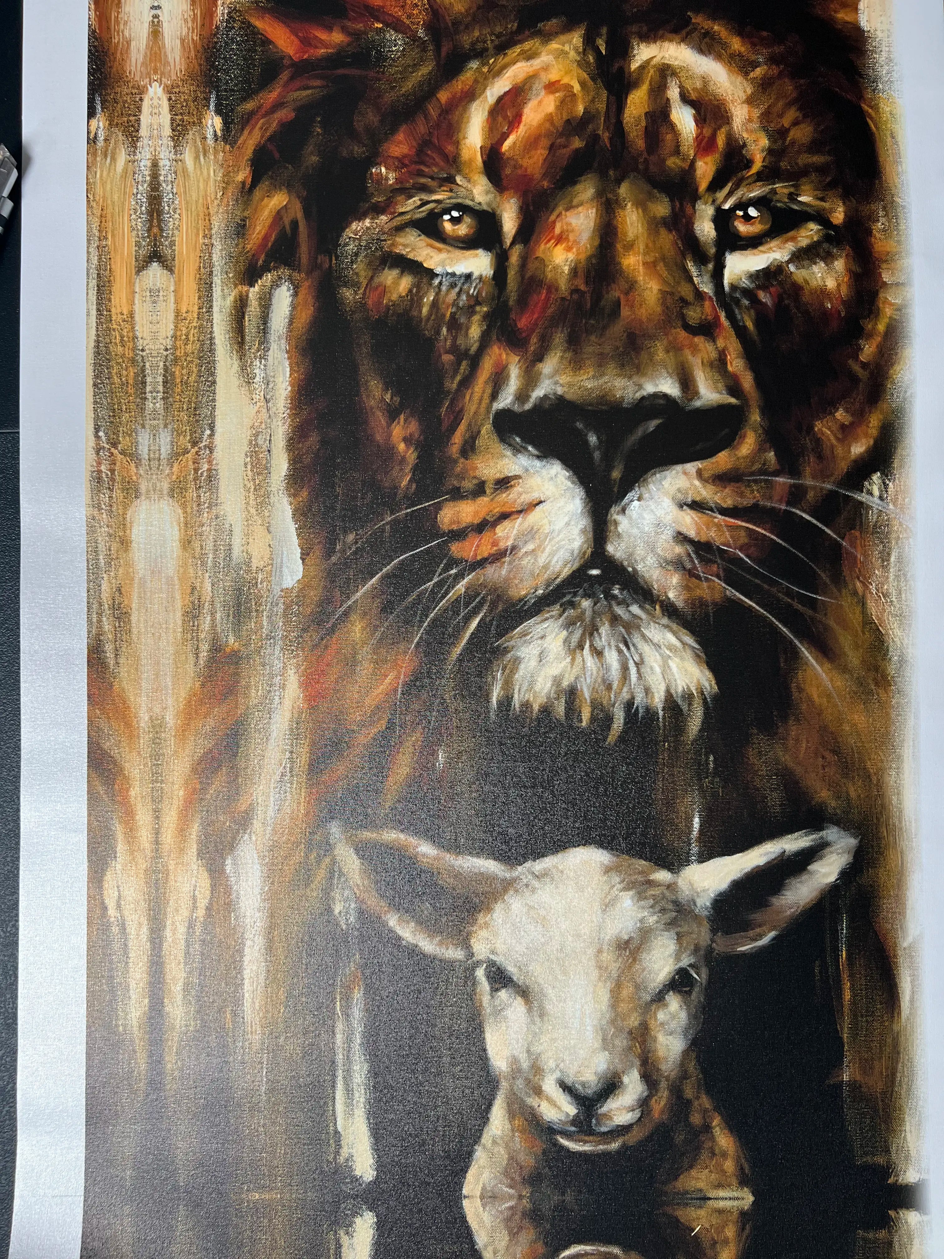CM# 47 - The Lion and Lamb Passover (Fall Collection) - 30"x40" Canvas Print Vanessa Horabuena