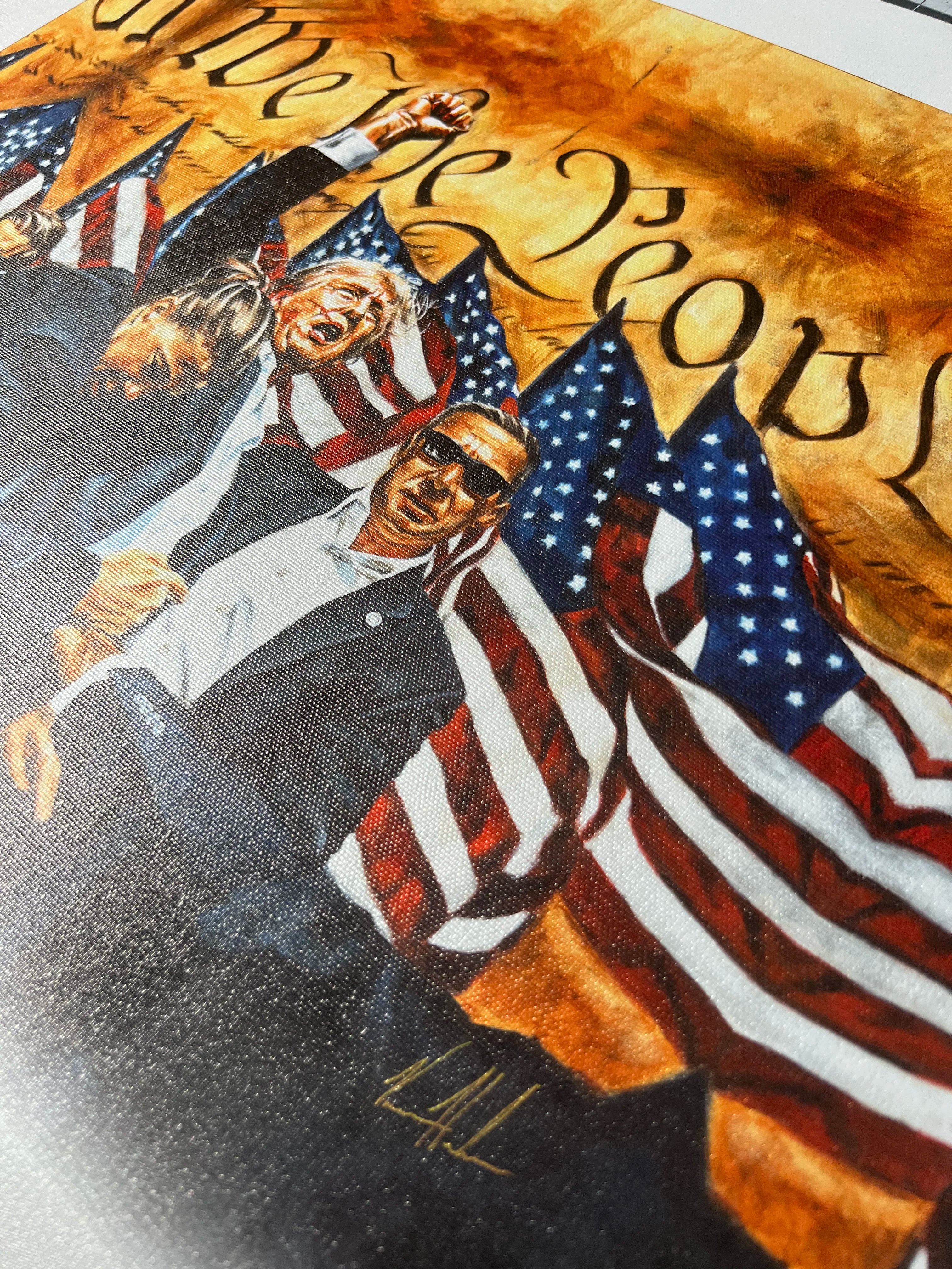 CM# 52 - The Fight For America - 11"x14" Canvas Print Vanessa Horabuena