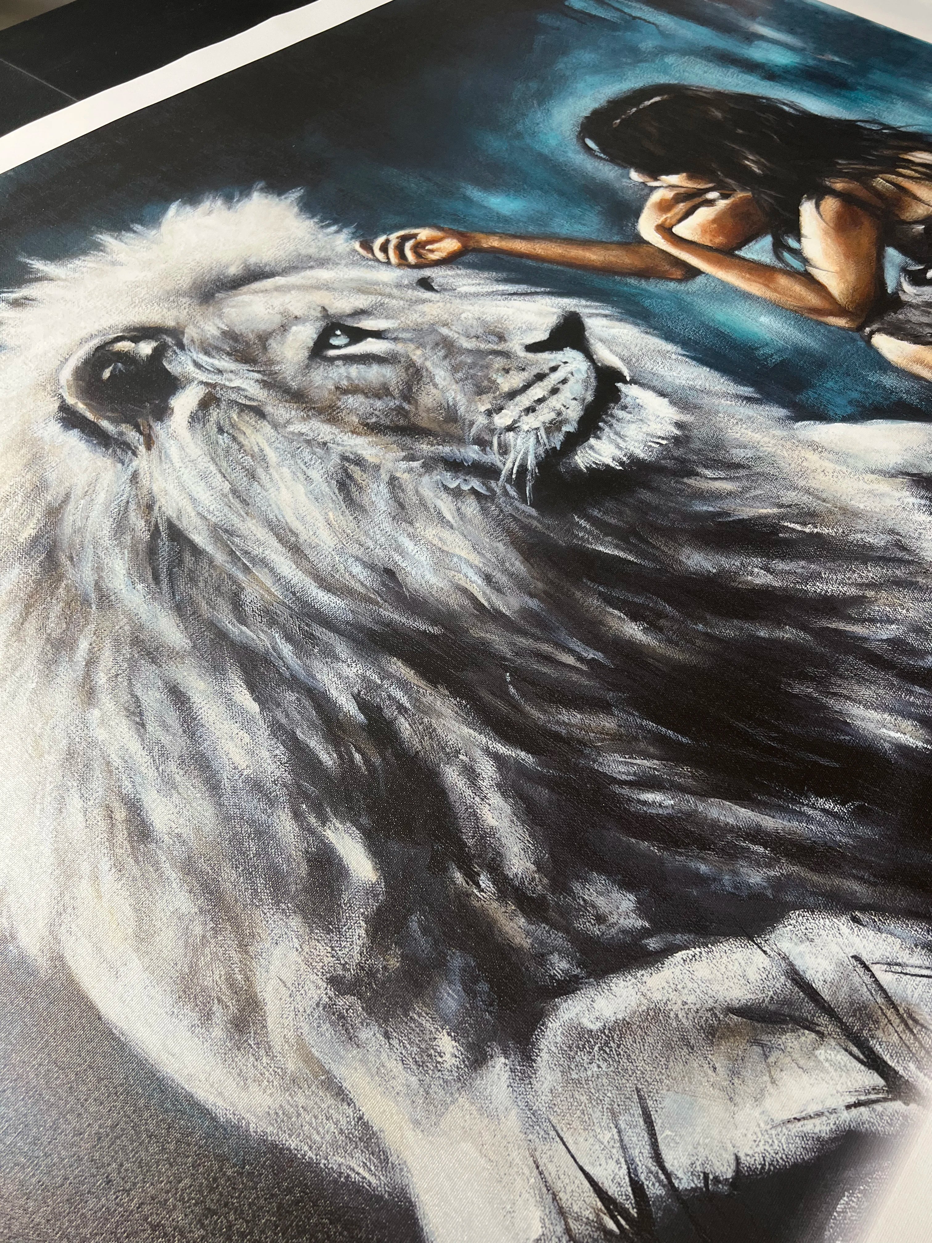 CM# 61 - Intimacy With God (Blue Background) - 36"x48" Canvas Print Vanessa Horabuena