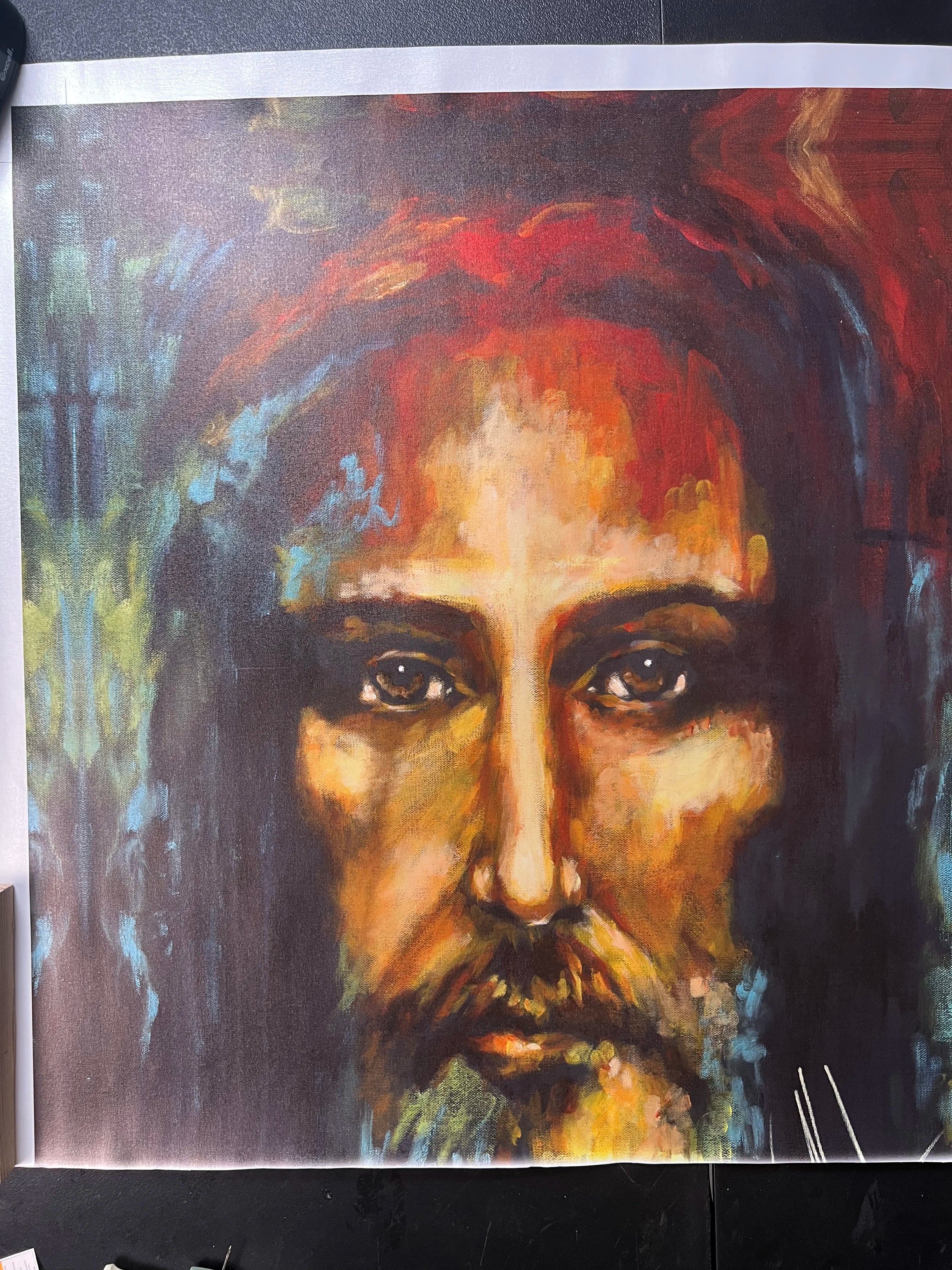 CM# 62 - The Shroud of Turin - The Colors of Life - 36"x48" Canvas Print Vanessa Horabuena