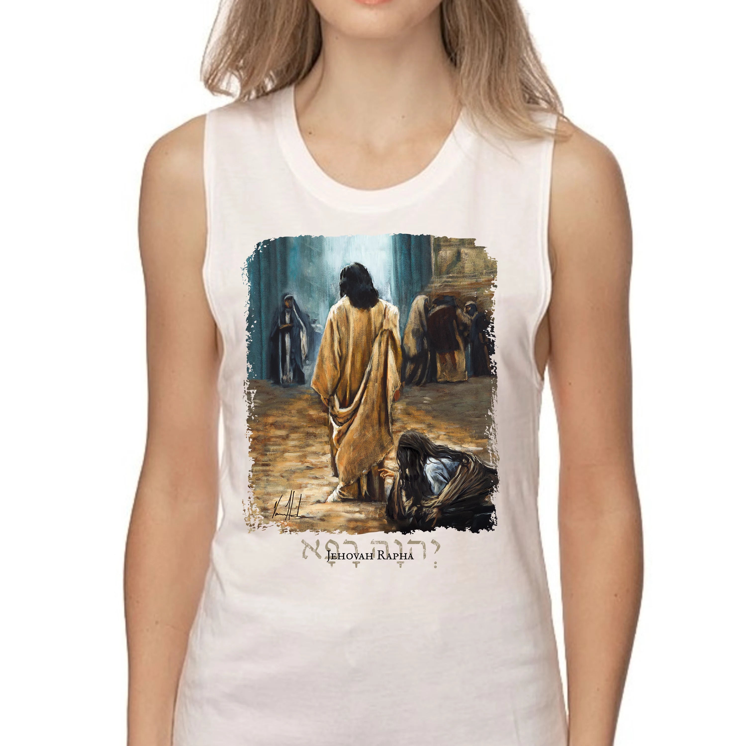Jesus Healer - Women's Tank Top (Organic Bamboo) Organic Bamboo Vanessa Horabuena White XS