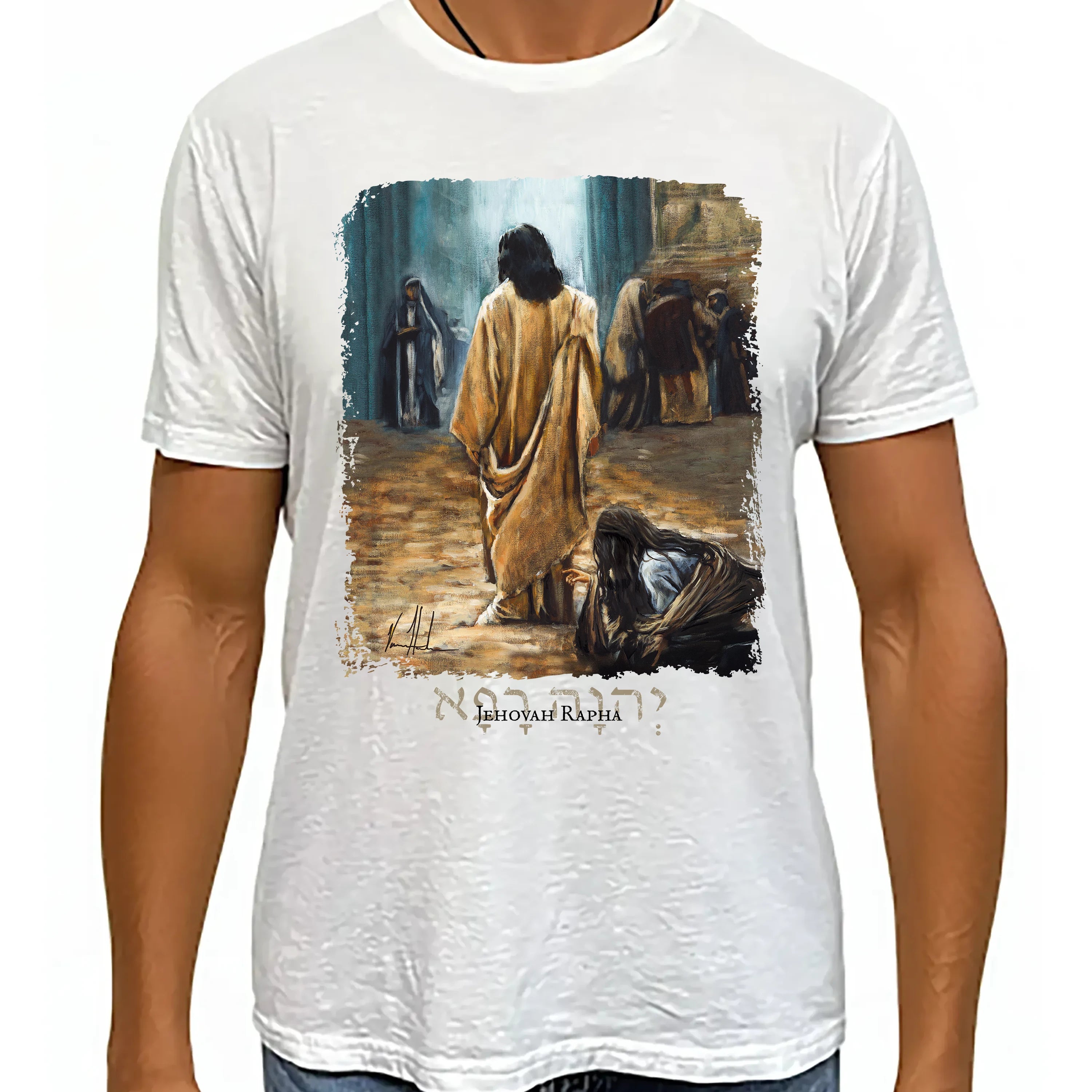 Jesus Healer - Unisex T (Premium Organic Fabric) Vanessa Horabuena Bamboo White Small