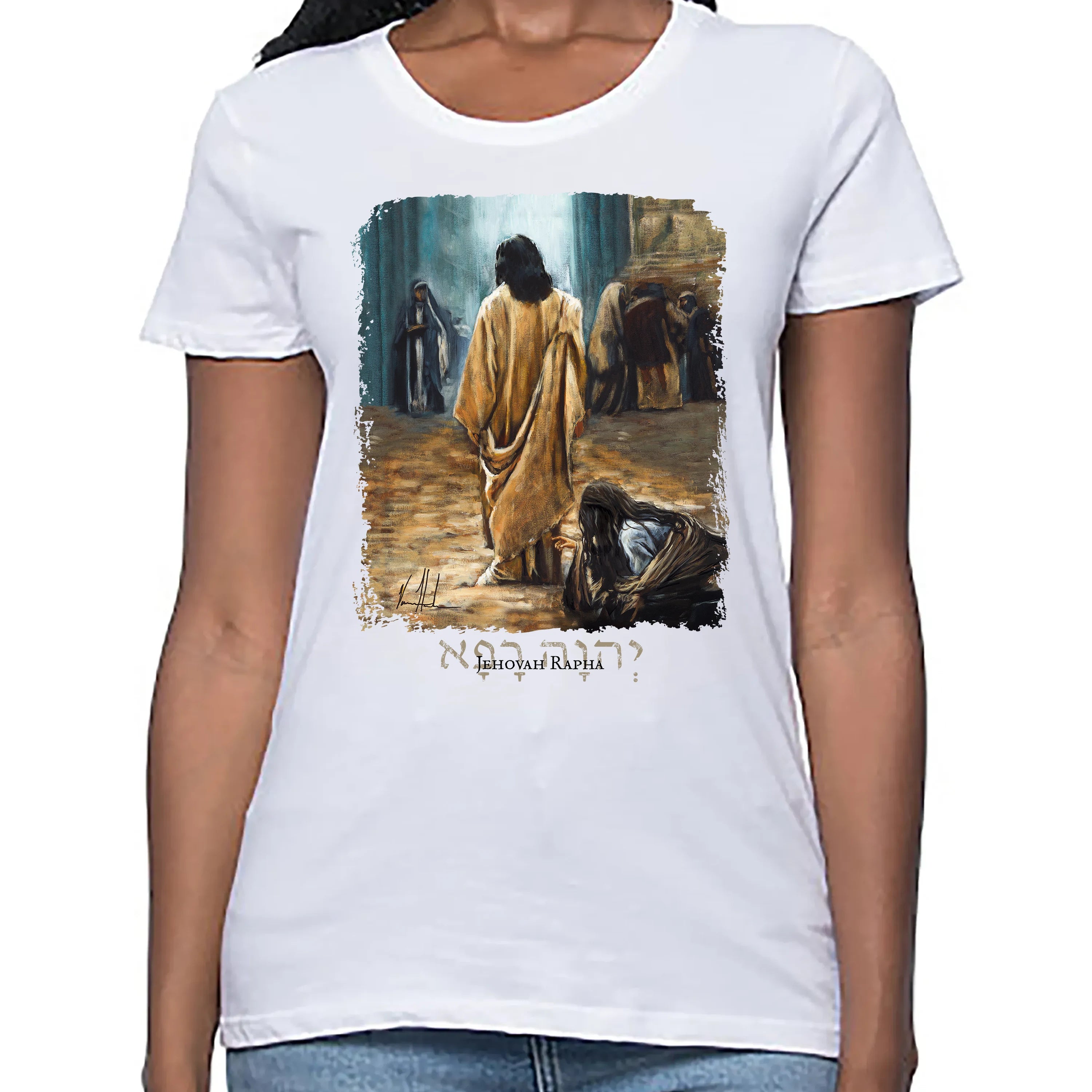 Women's T (Organic Bamboo) - Jesus Healer Organic Bamboo Vanessa Horabuena White XS