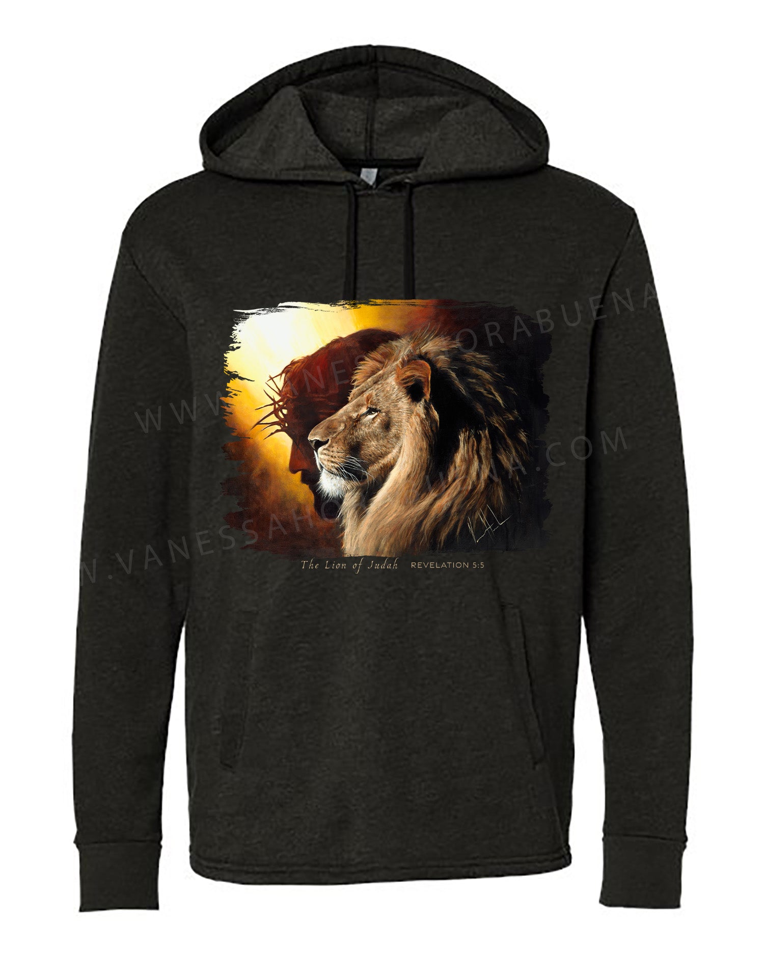 The Lion of Judah - Unisex Hoodie Vanessa Horabuena Black Small