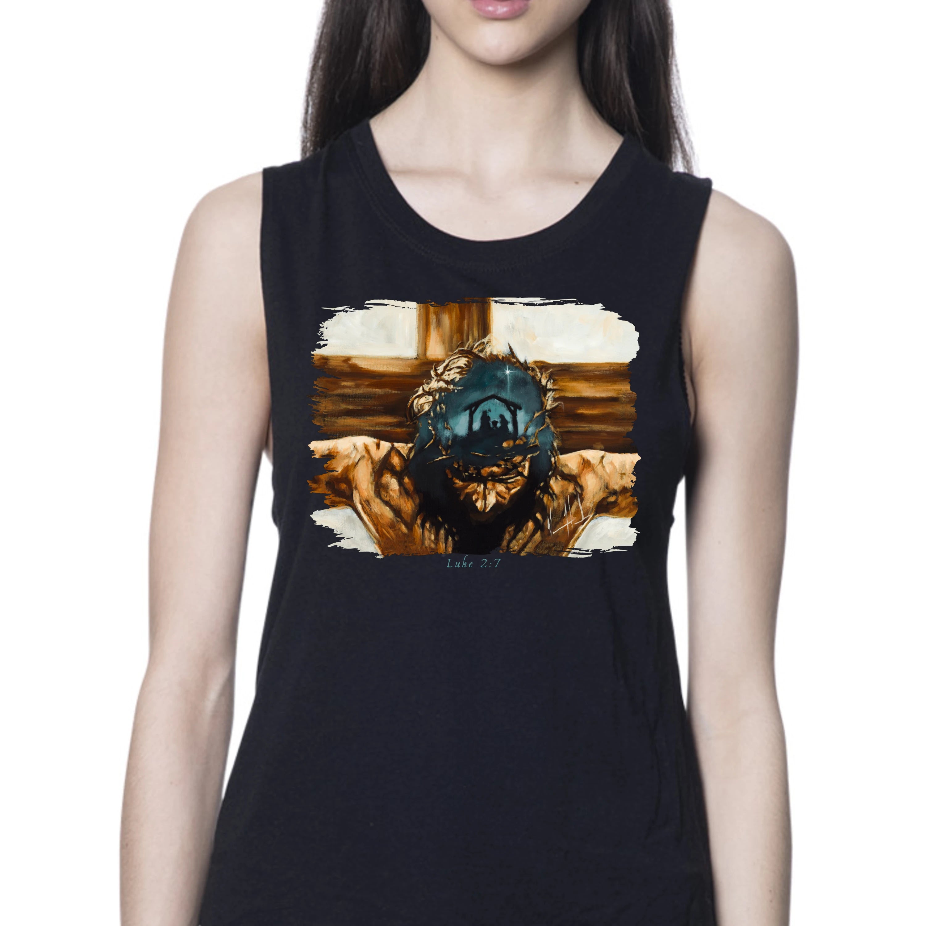 Love's True Story - Women's Tank Top (Organic Bamboo) Vanessa Horabuena Short Sleeve Eclipse (Black) XS
