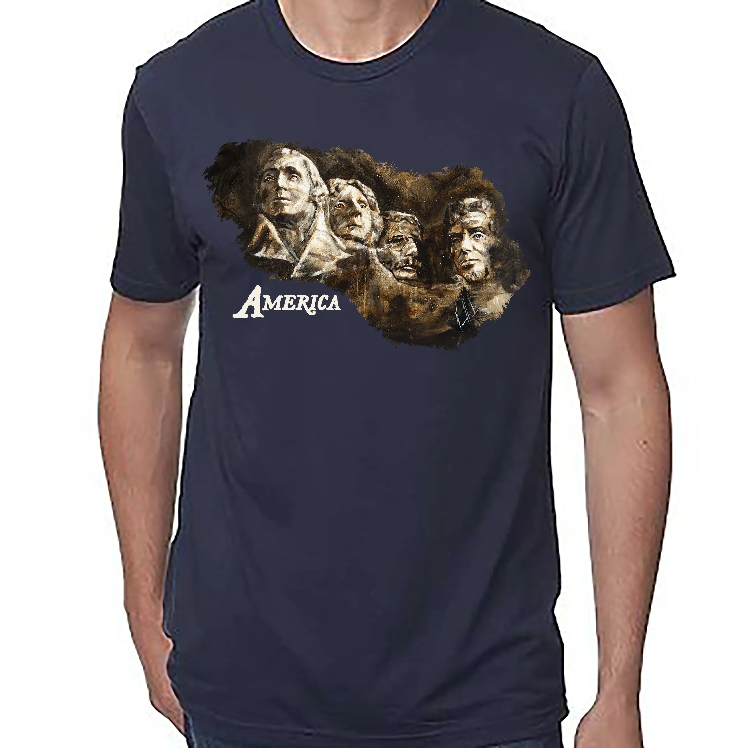 Unisex T Organic Bamboo -Legends of Freedom - 4th of July Organic Bamboo Vanessa Horabuena Short Sleeve Midnight Blue XS