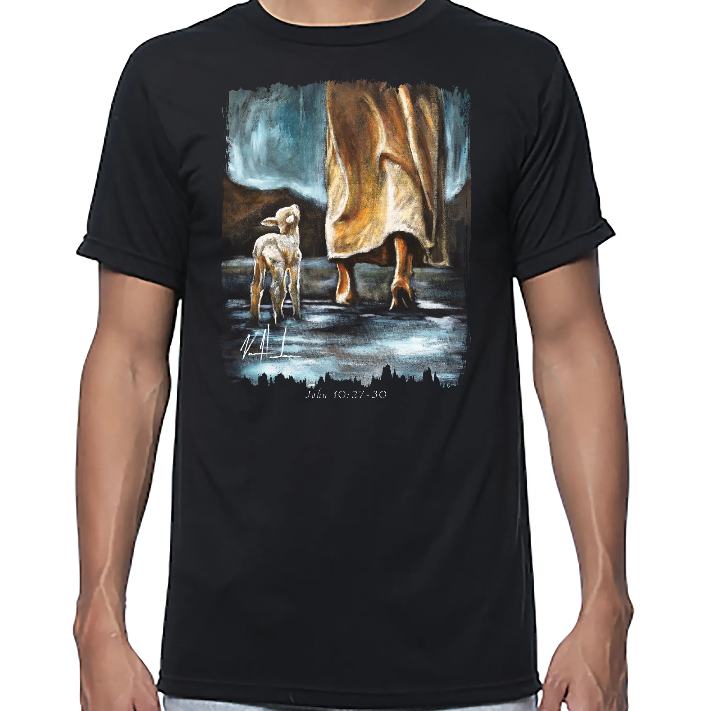 My Sheep Listen to My Voice - Unisex T (Organic Bamboo) Vanessa Horabuena Short Sleeve Eclipse (Black) XS