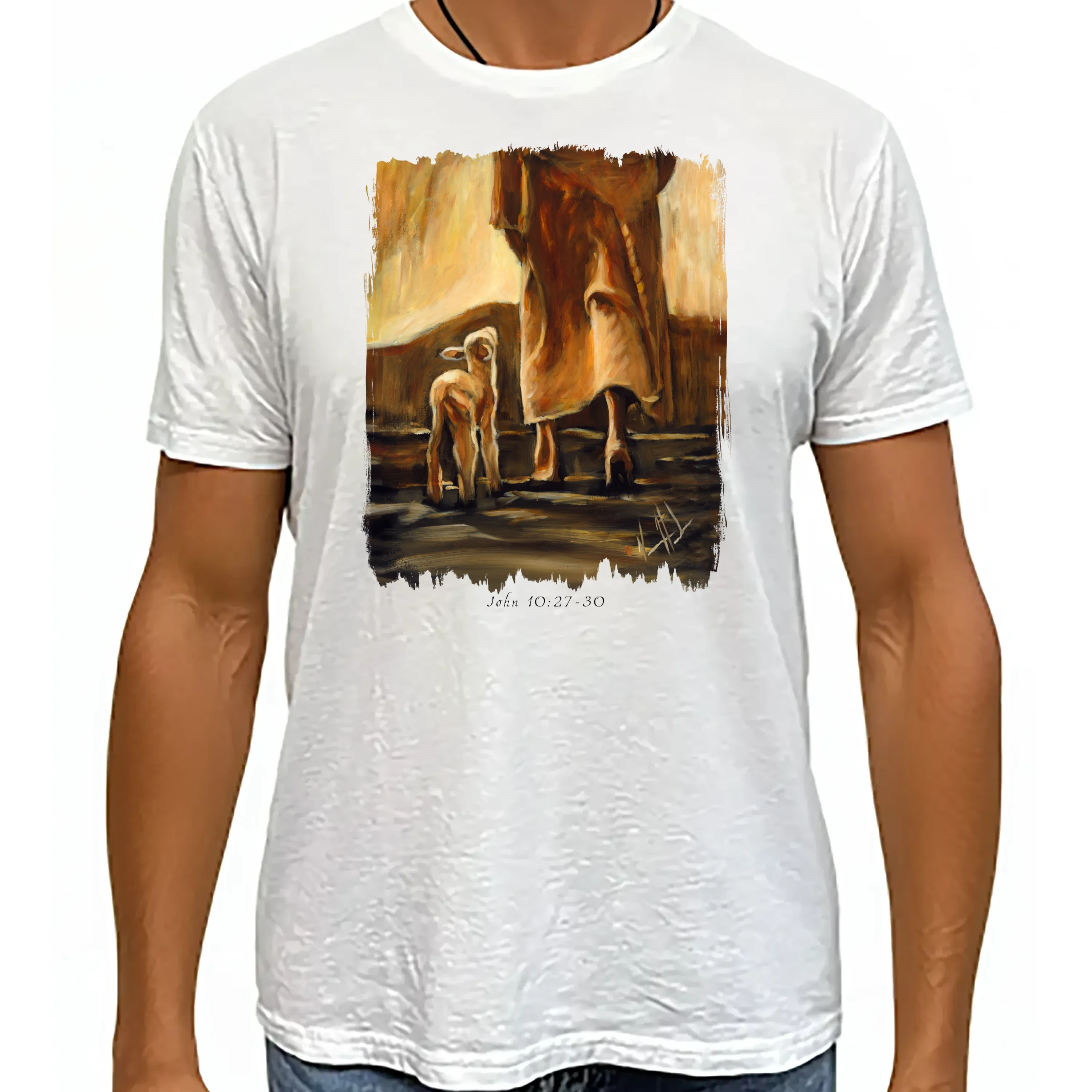 My Sheep Listen to My Voice - Fall Edition - Unisex T (Organic Bamboo) Organic Bamboo Vanessa Horabuena Short Sleeve Frost (White) XS