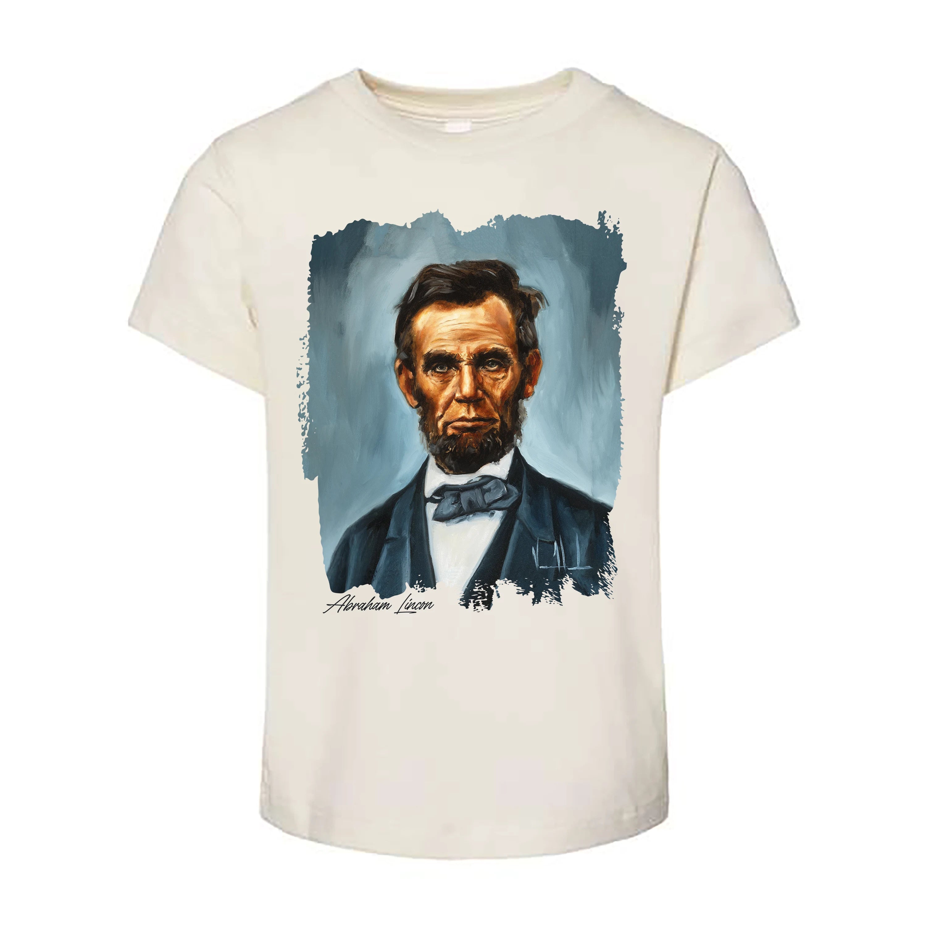 Kids T - Abraham Lincoln - 4th of July -(Organic Cotton) Organic Cotton Vanessa Horabuena Toddler Natural 2T