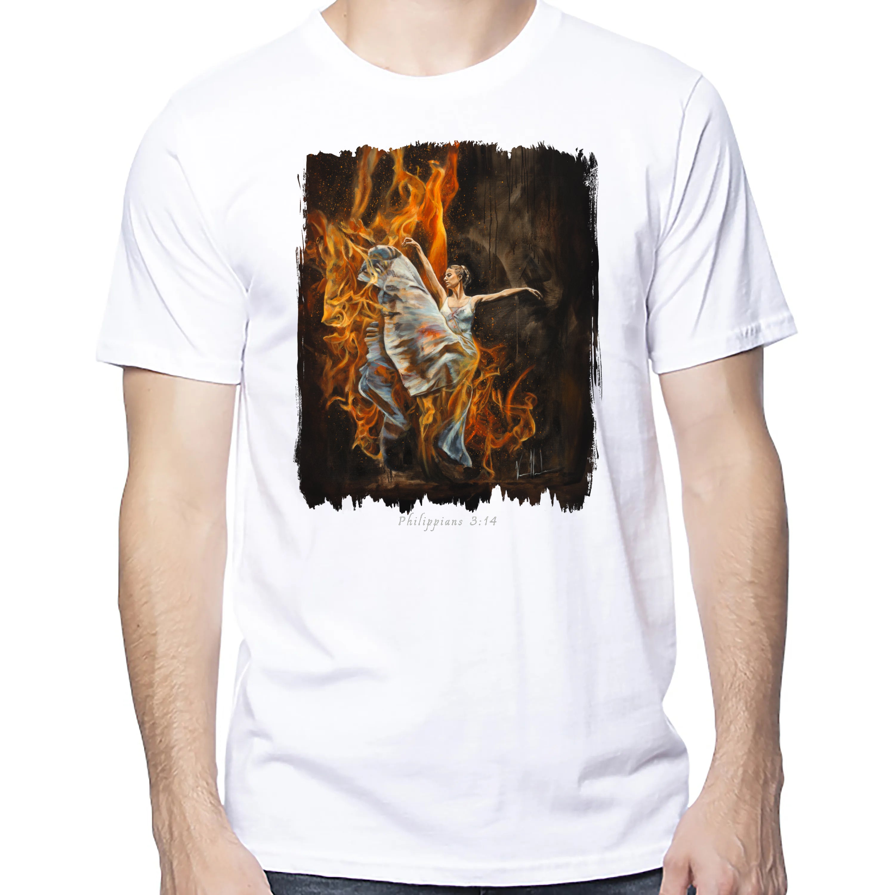 A Burning Flame Within - Unisex T (Organic Cotton) Organic Cotton Vanessa Horabuena Short Sleeve Salt (White) XS
