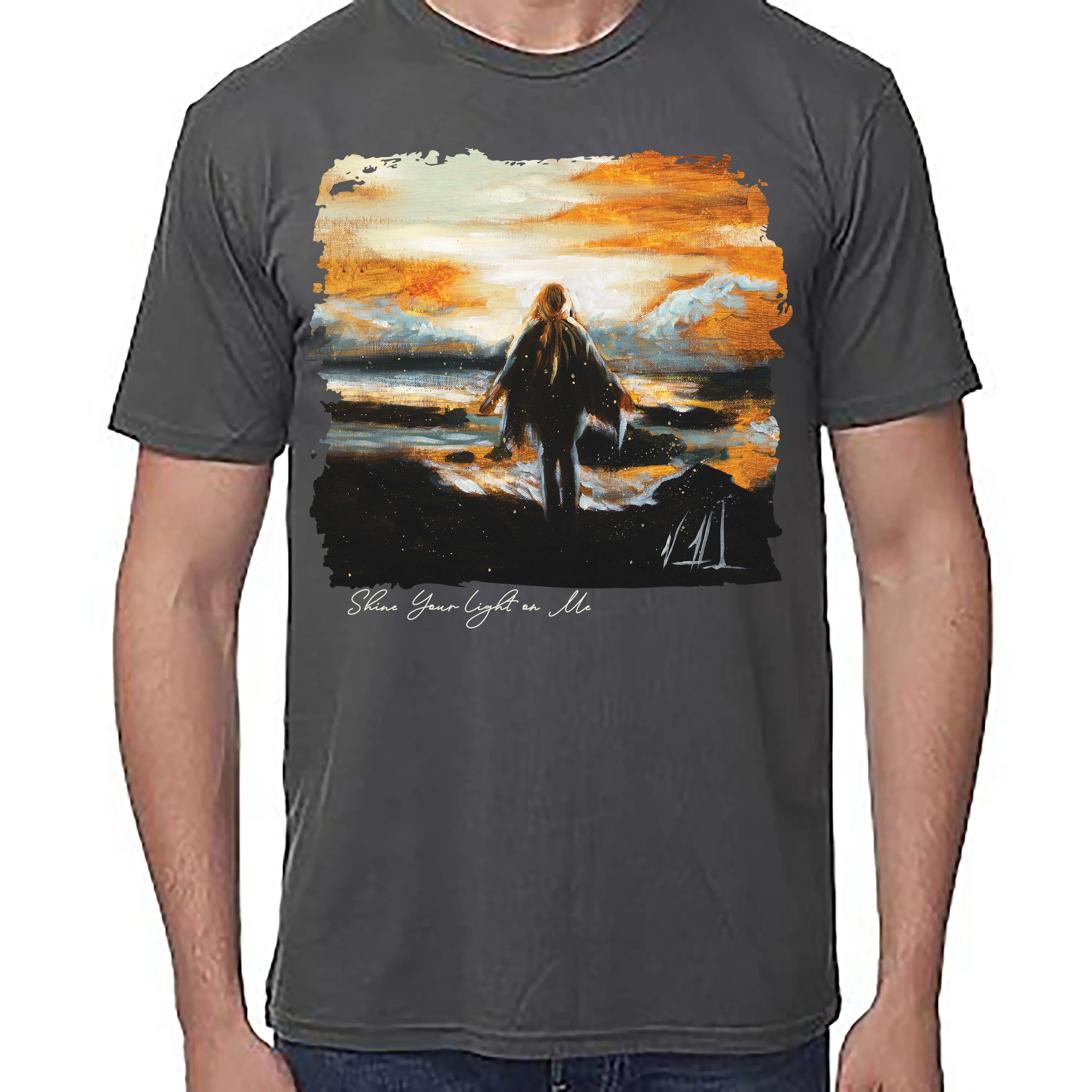 Unisex T (Organic Bamboo) - Shine Your Light on Me Organic Bamboo Vanessa Horabuena Pewter XS