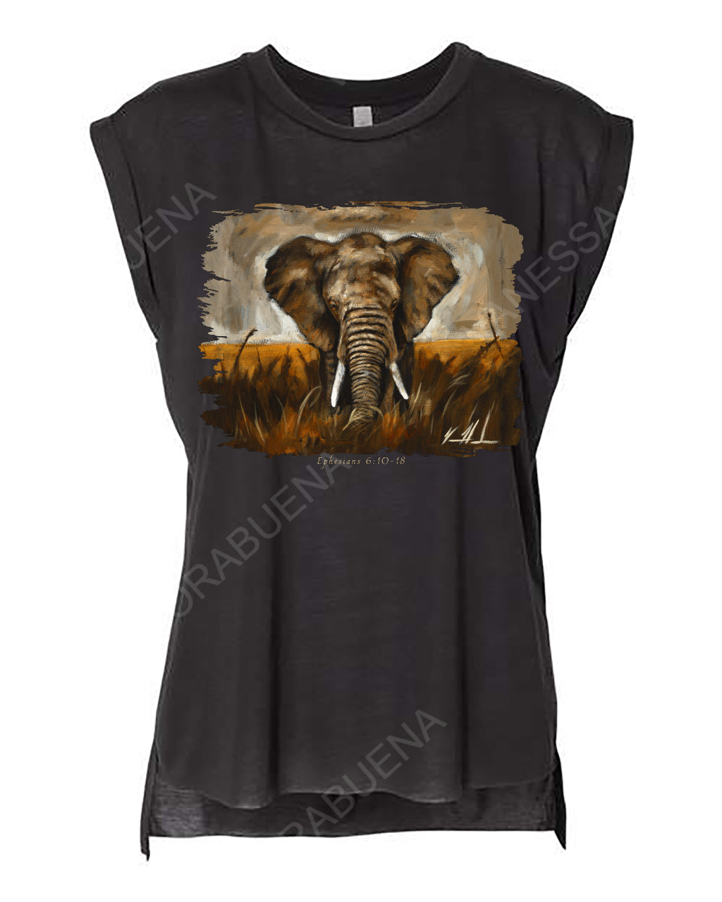 Stand Your Ground - Ladies Rolled Sleeve Muscle T-Shirt Vanessa Horabuena Black Small