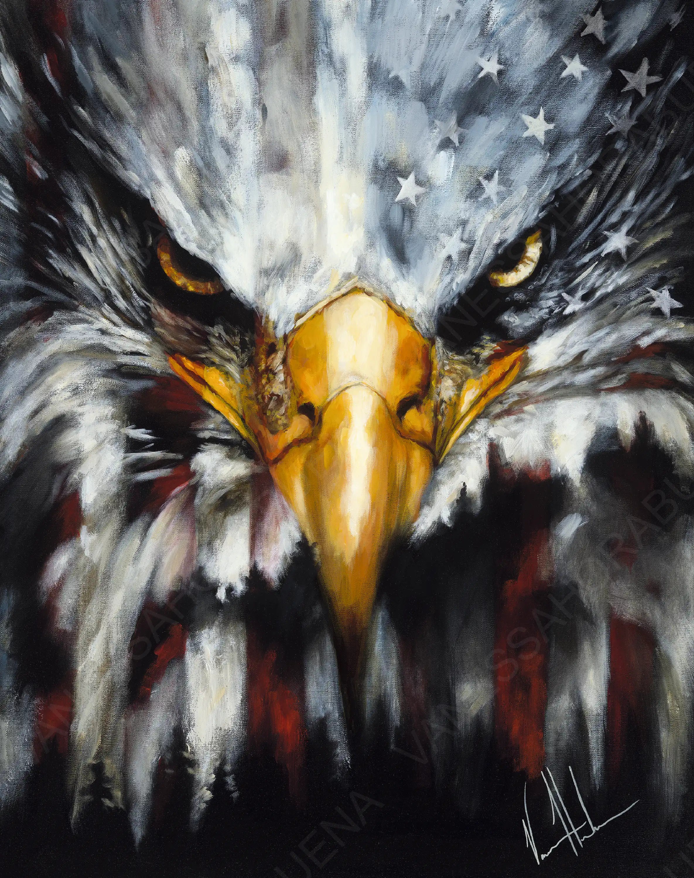 Stripes of Freedom Patriotic Art Print Vanessa Horabuena