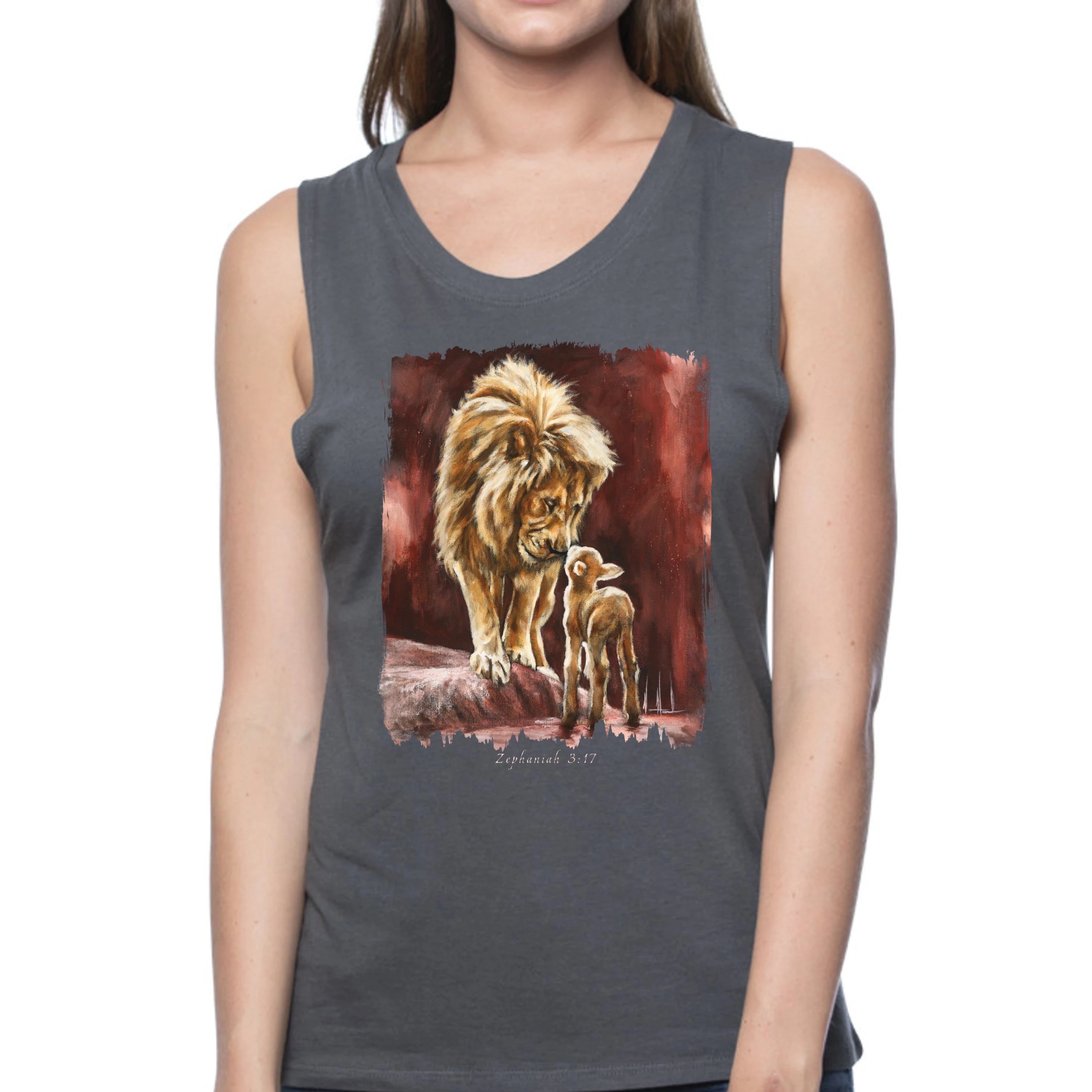 The Heart of God - Women's Tank Top (Organic Bamboo) Vanessa Horabuena Short Sleeve Pewter (Grey) XS