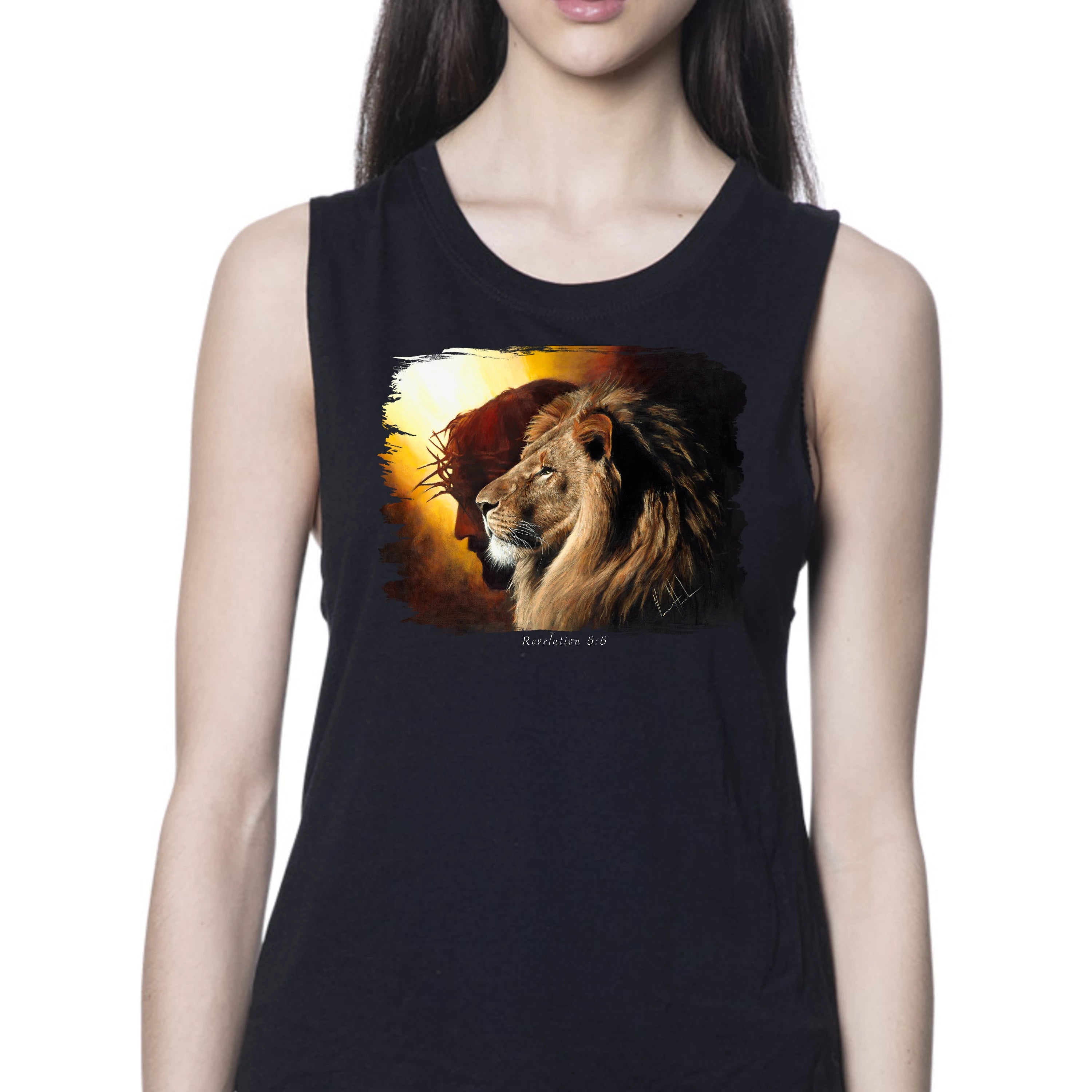 The Lion of Judah - Women's Tank Top (Organic Bamboo) Vanessa Horabuena Short Sleeve Eclipse (Black) XS