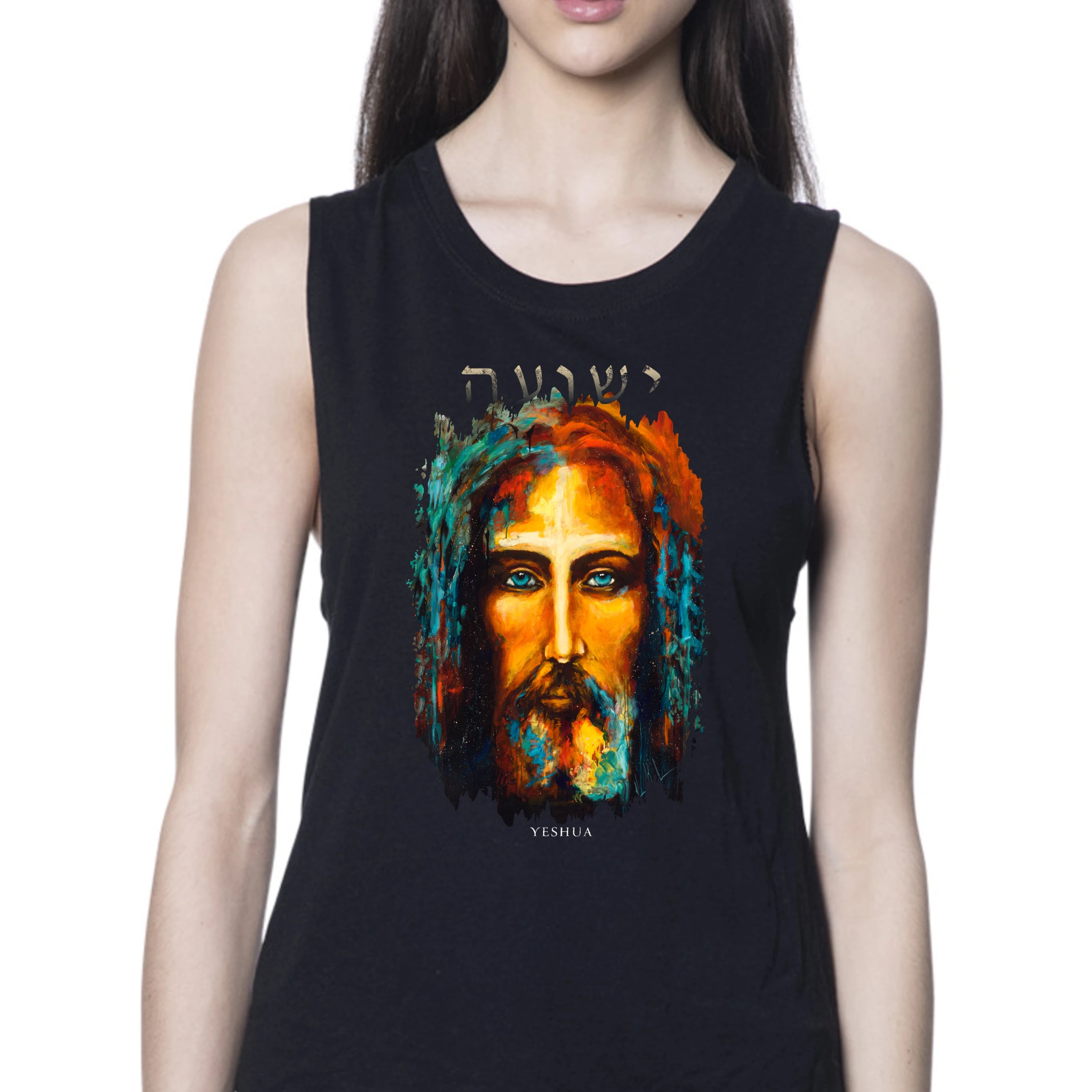 The Shroud of Turin - The Colors of Life - Women's Tank Top (Organic Bamboo) Vanessa Horabuena Short Sleeve Eclipse (Black) XS
