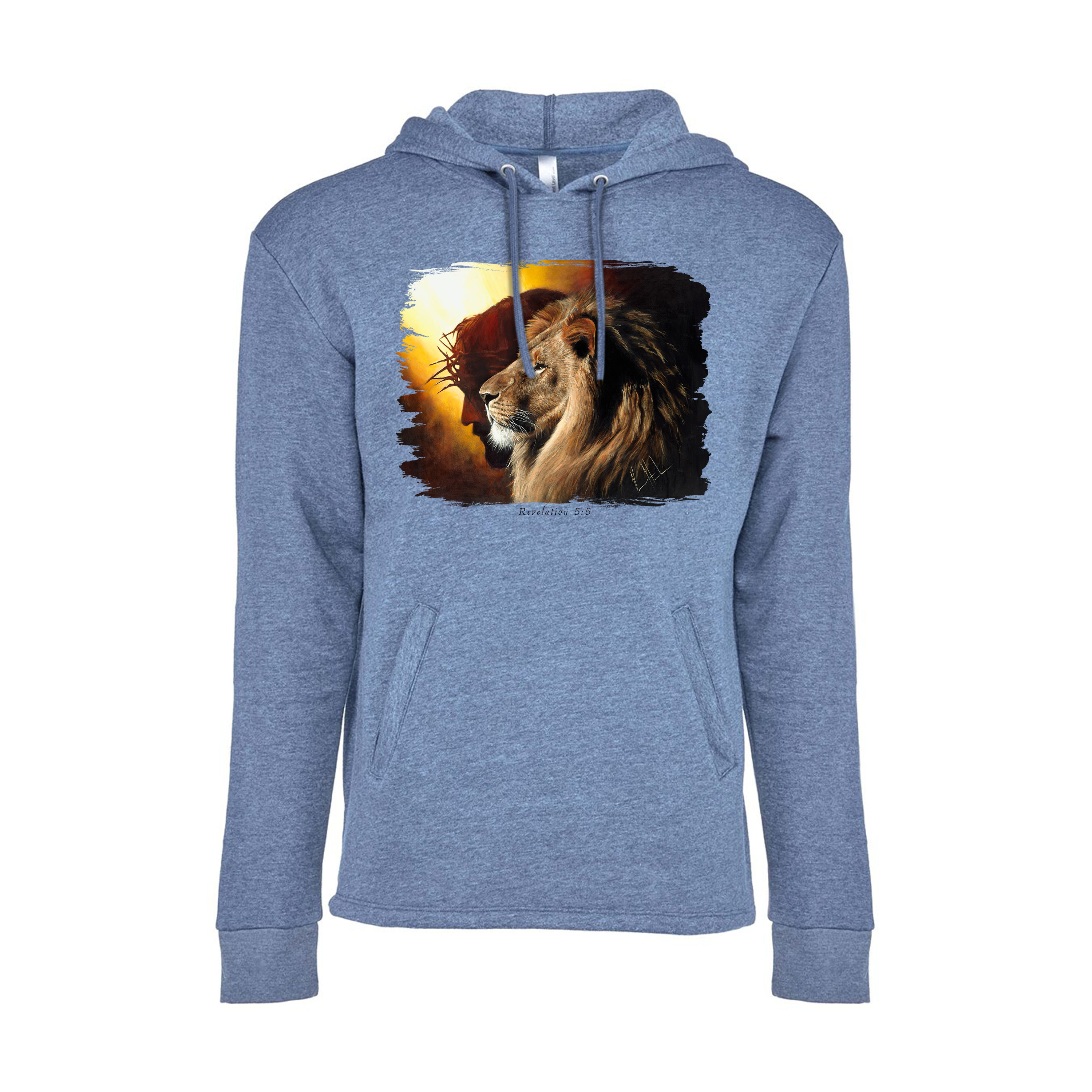 CLEARANCE - The Lion of Judah - Unisex Hoodie Poly-Blend Vanessa Horabuena Heather Bay Blue S