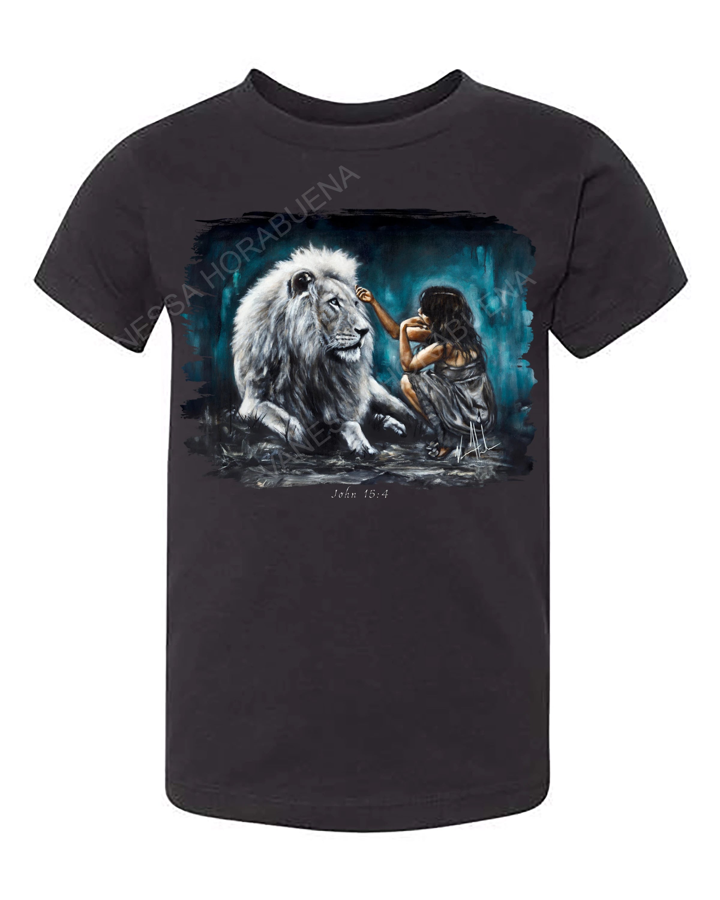 Intimacy with God (Blue Background) - Kids T (Organic Cotton) Vanessa Horabuena Kids Black 2T