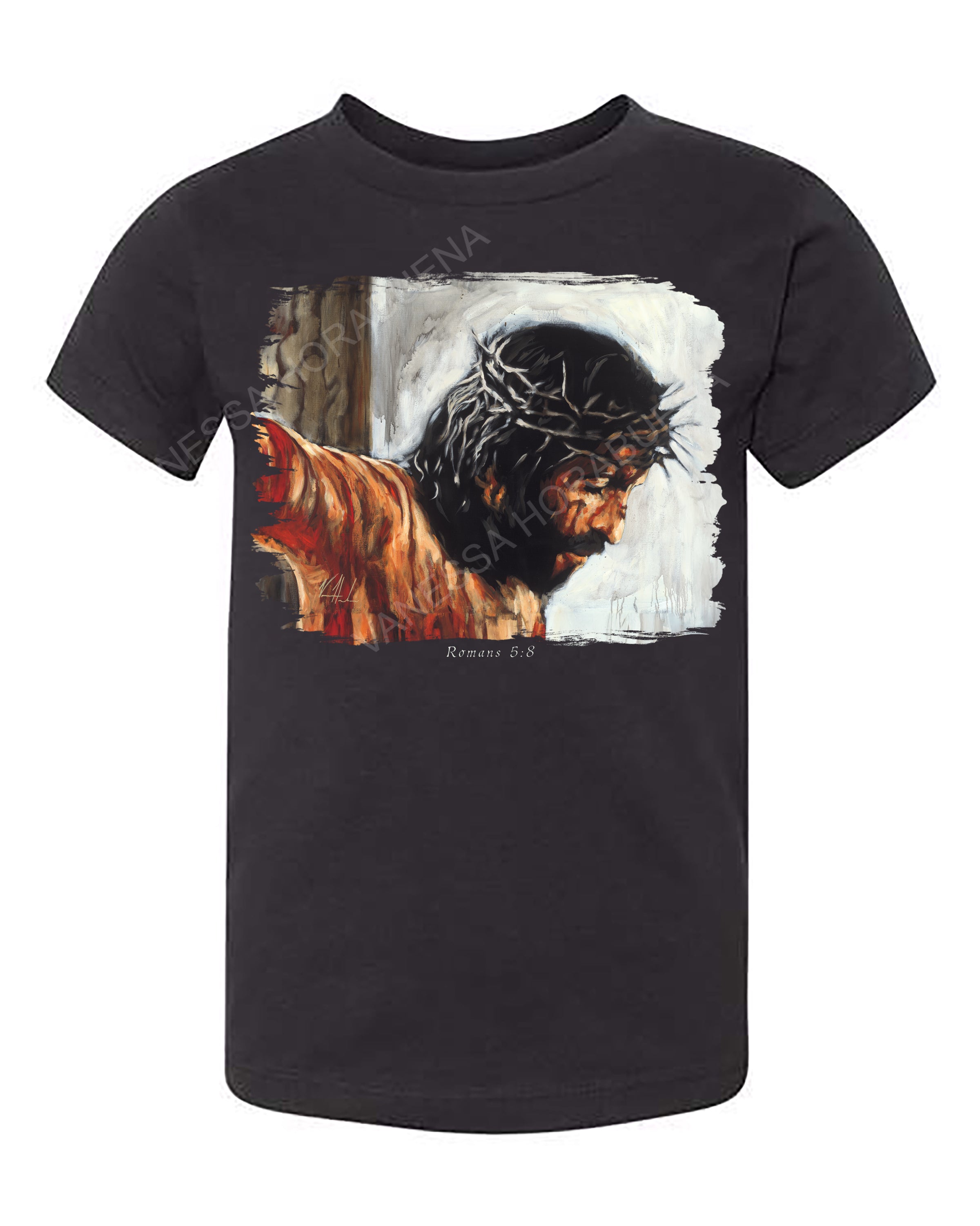 By His Wounds We Are Healed (White Background) - Kids T (Organic Cotton) Vanessa Horabuena Kids Black 2T