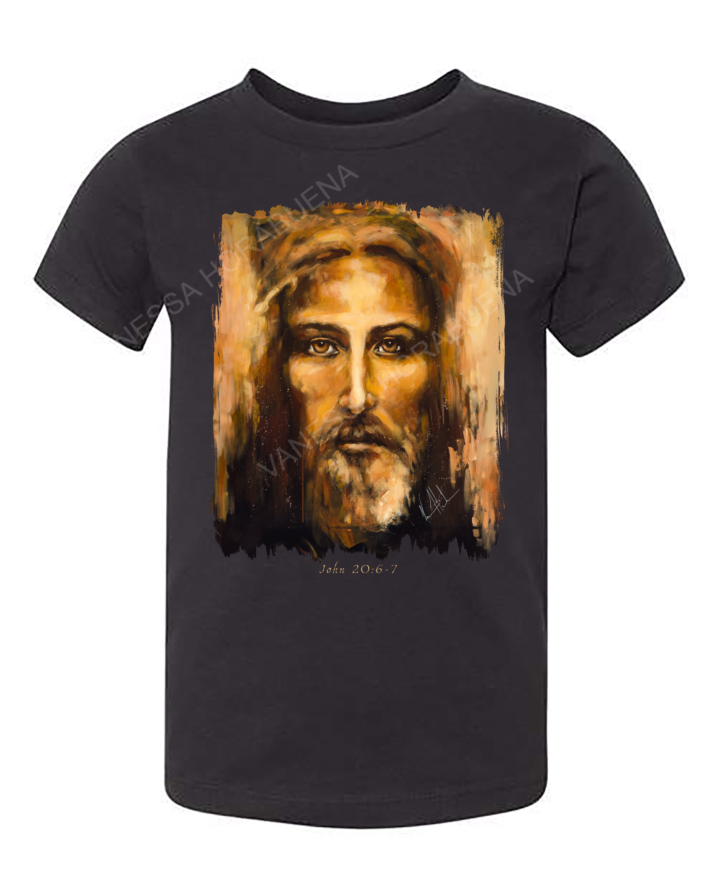 The Shroud of Turin - Resurrection Light - Kids T (Organic Cotton) Vanessa Horabuena Kids Black 2T
