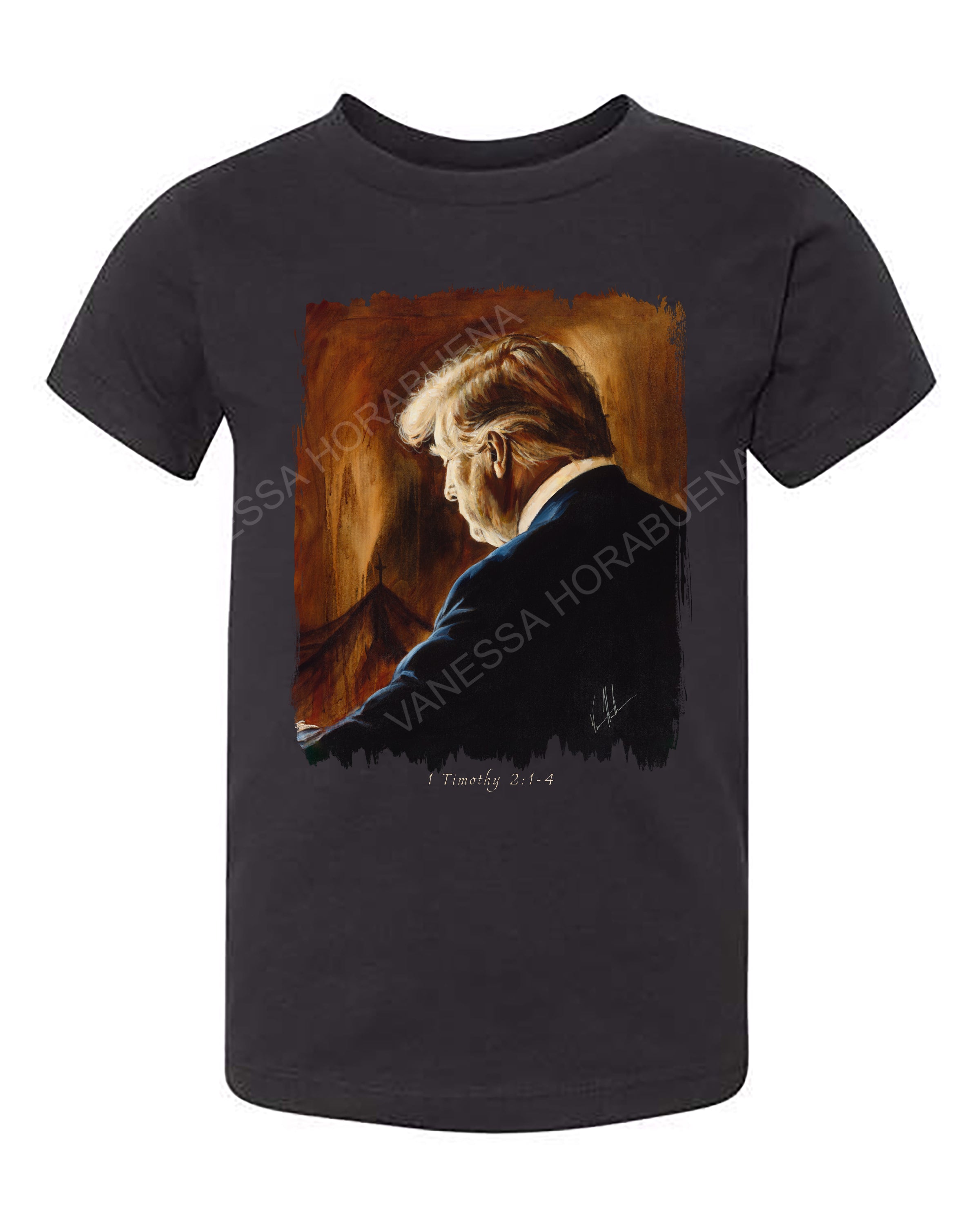 Prayers for Our President (For Such a Time as This) - Kids T (Organic Cotton) Vanessa Horabuena Kids Black 2T