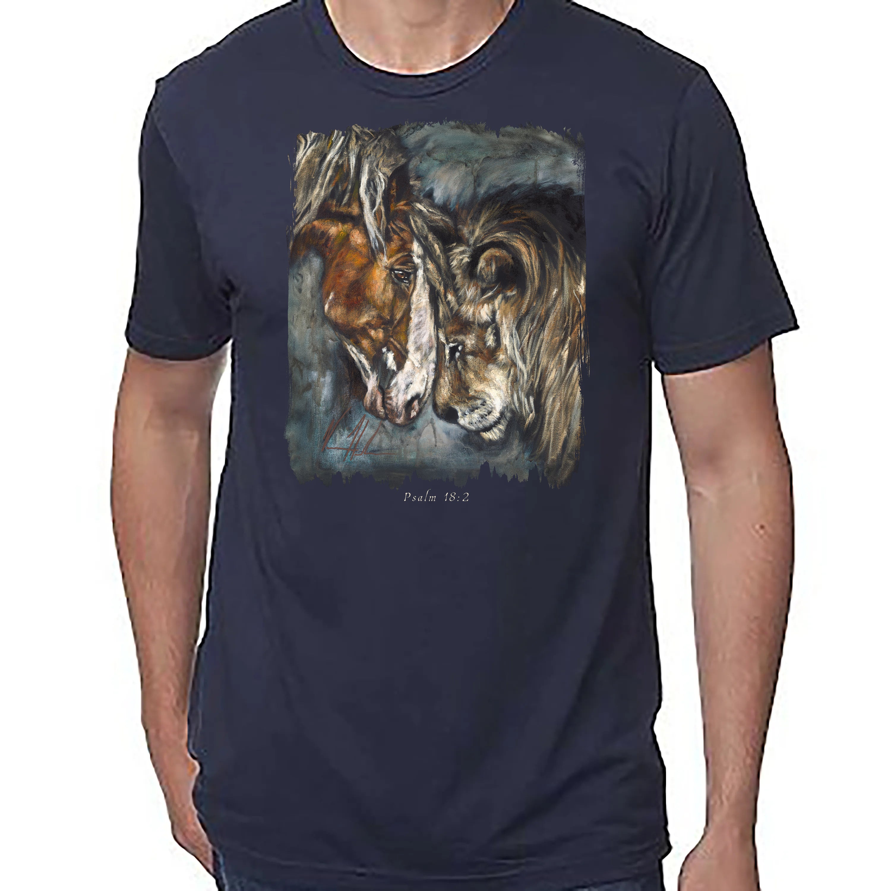 Courage & Strength - Unisex T (Premium Organic Fabric) Vanessa Horabuena Bamboo Midnight Blue Small
