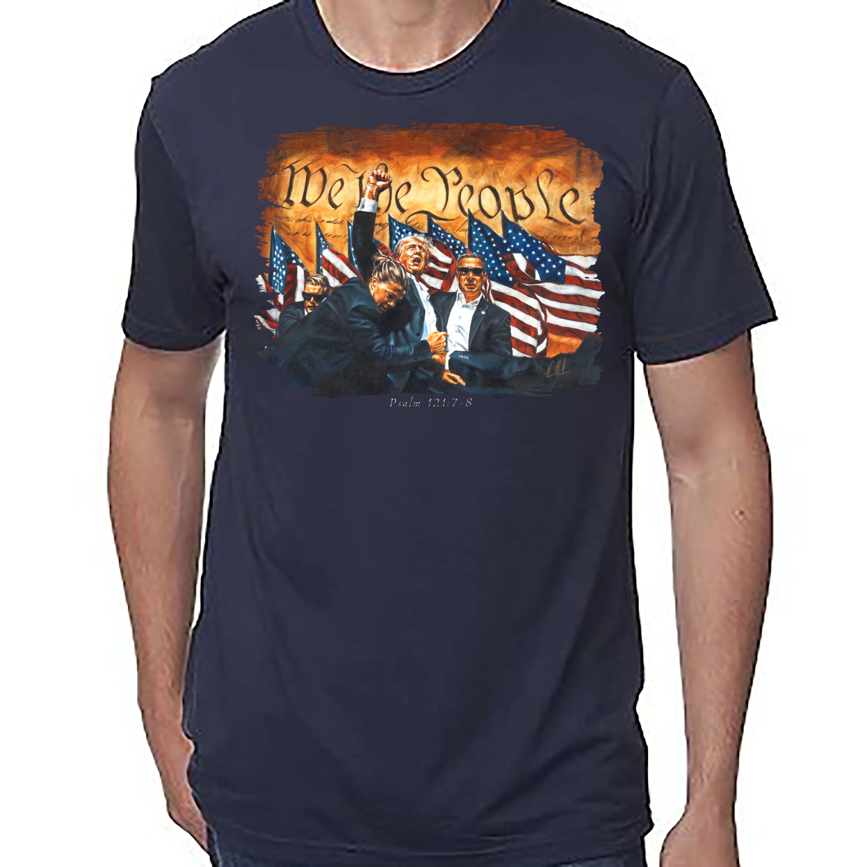 Fight For America - Unisex T (Premium Organic Fabric) Vanessa Horabuena Bamboo Midnight Blue Small