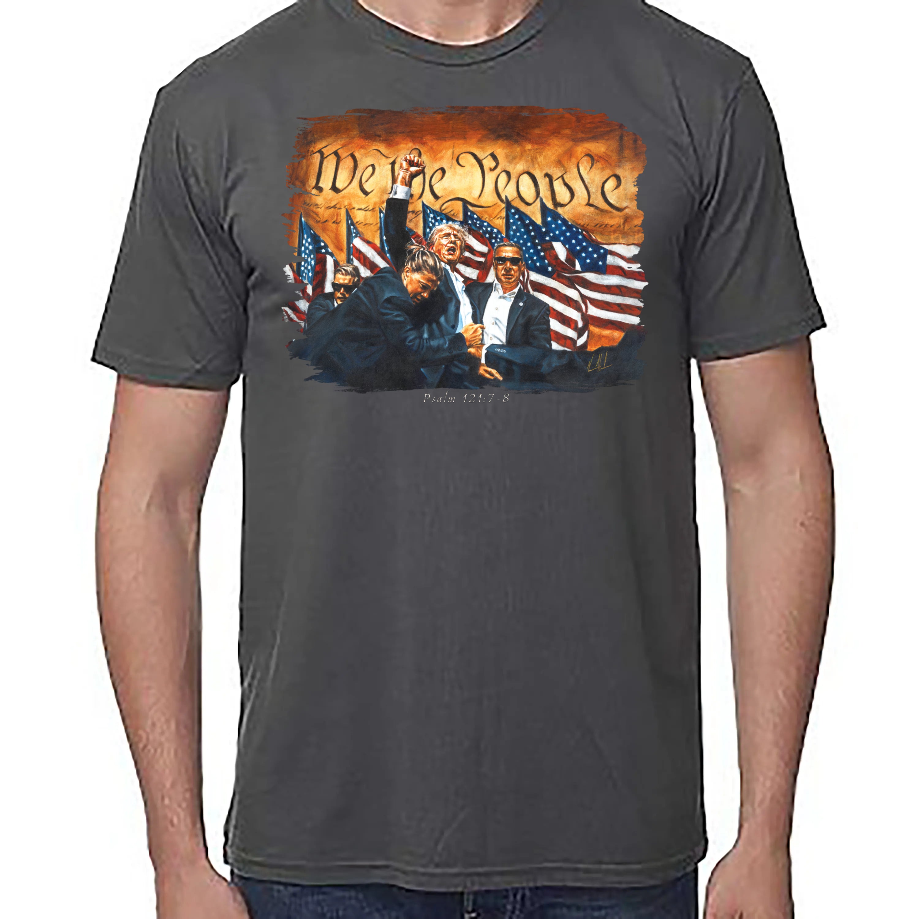Fight For America - Unisex T (Premium Organic Fabric) Vanessa Horabuena Bamboo Pewter Small