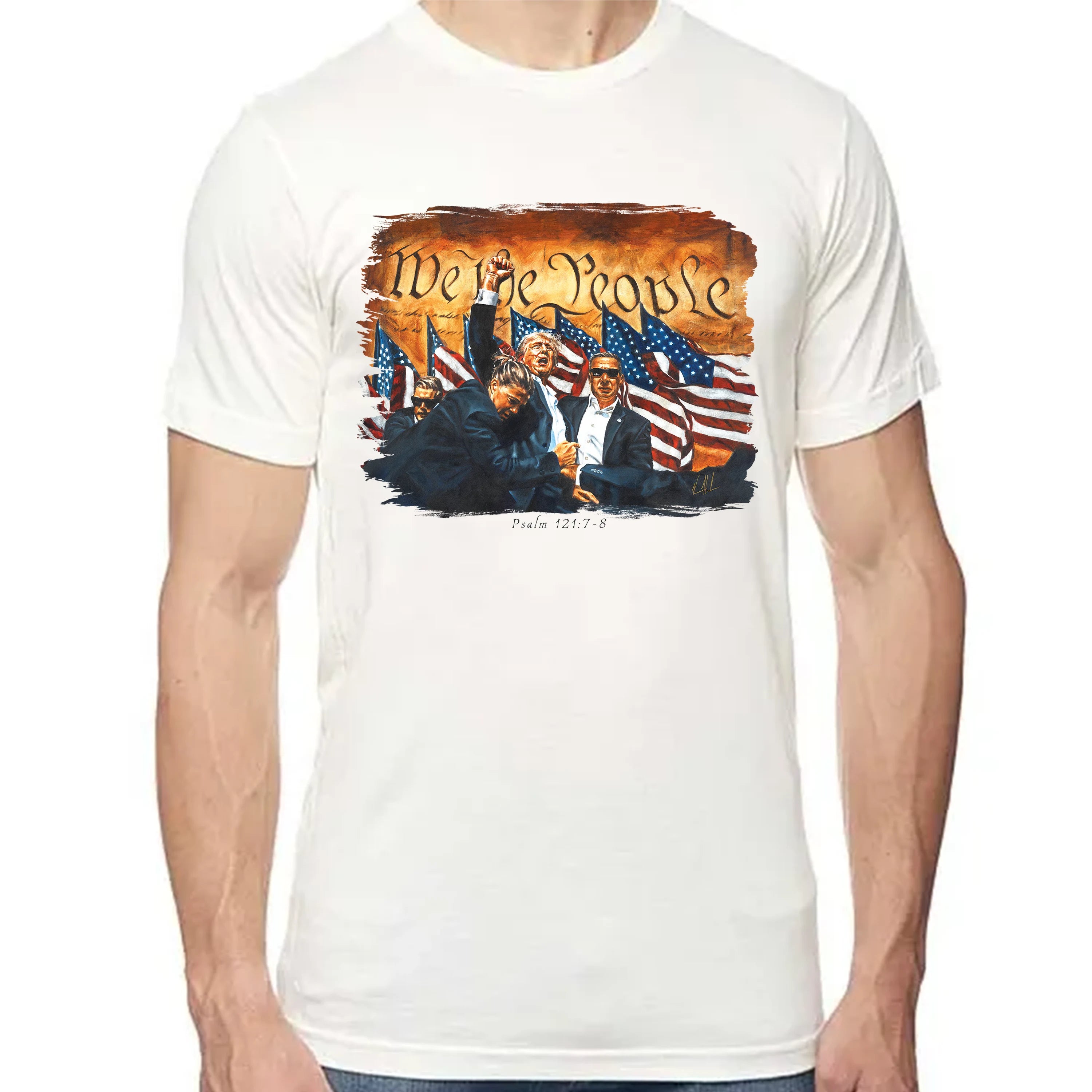 Fight For America - Unisex T (Premium Organic Fabric) Vanessa Horabuena Bamboo Natural Small