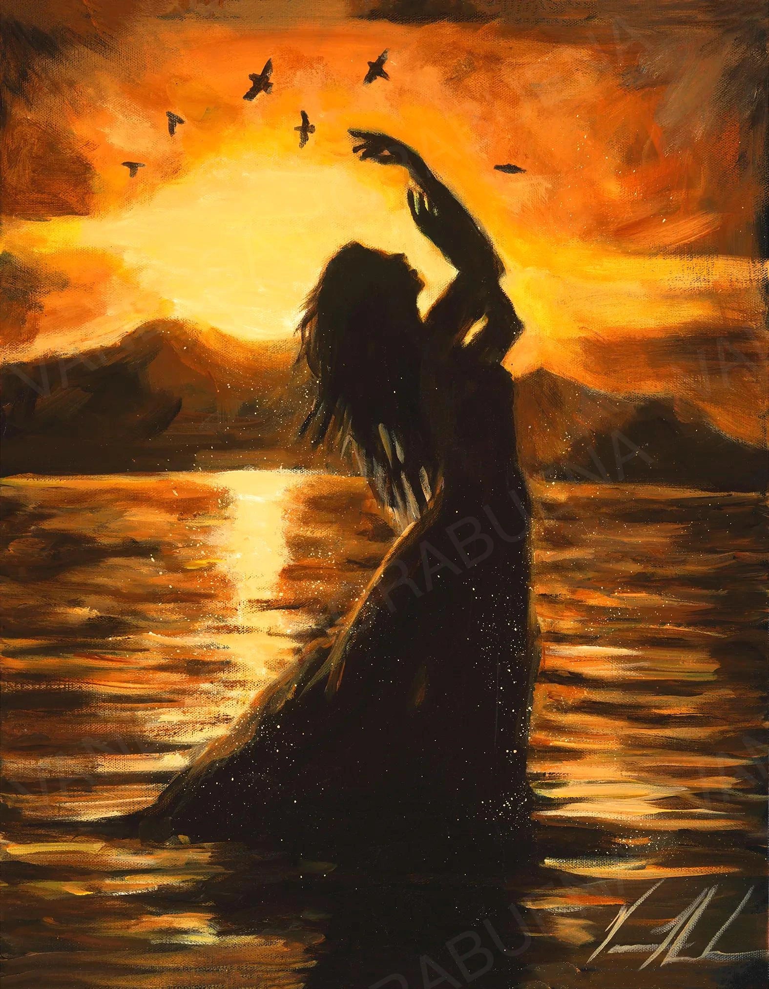 Upon the Waters Women's Art Print Vanessa Horabuena