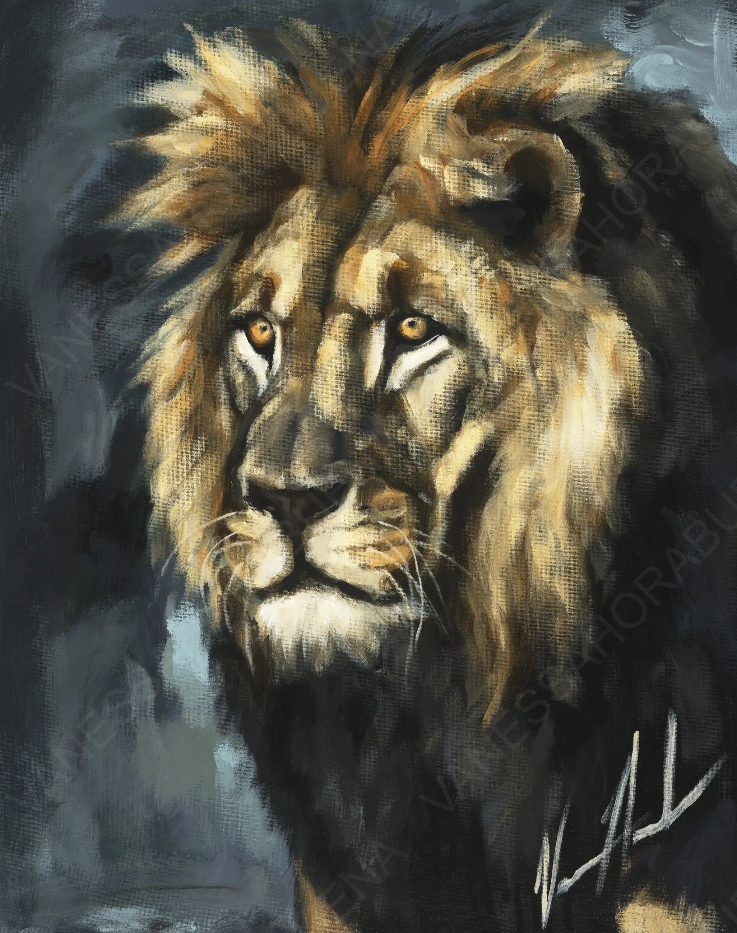 Walking in the Authority of the King Lion Art Print Vanessa Horabuena