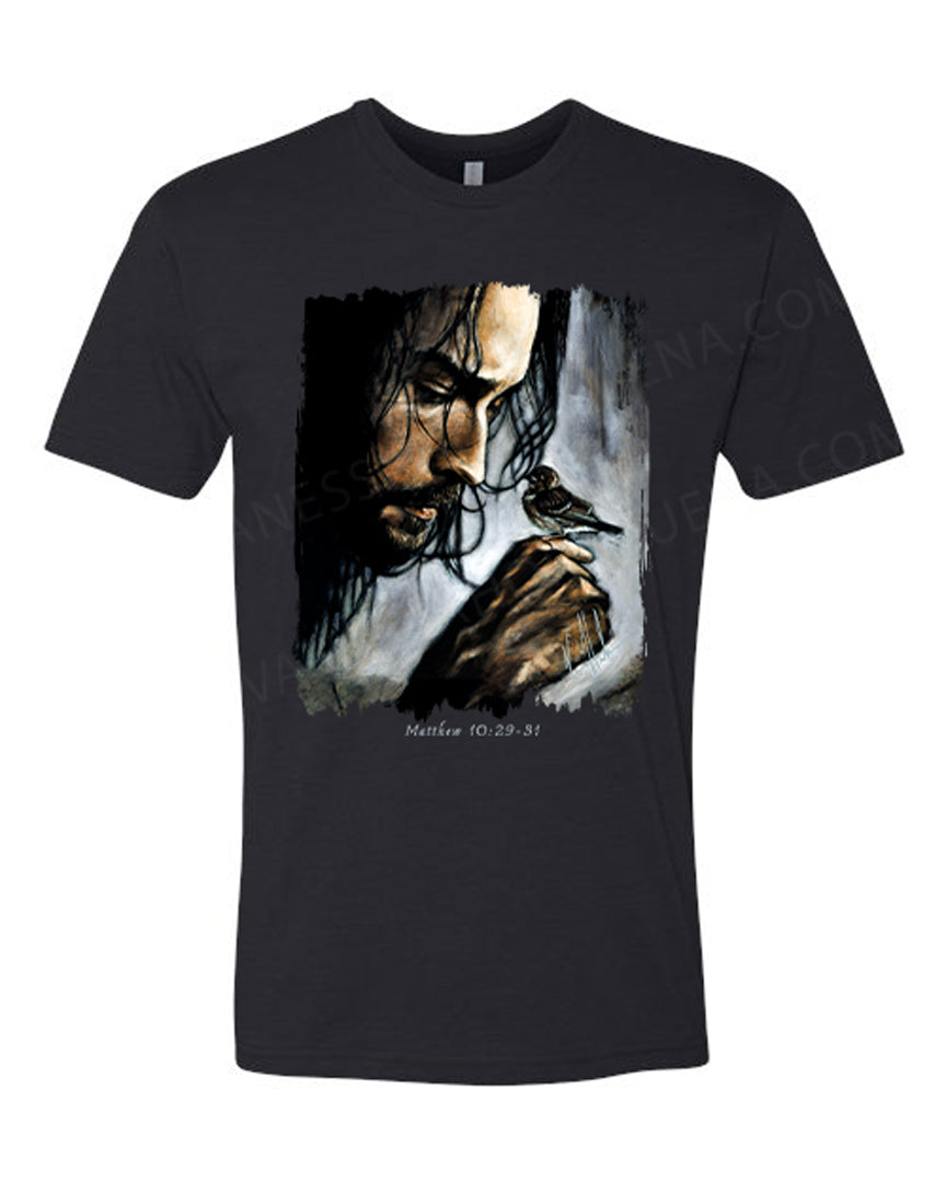 Watcher of the Sparrow - Unisex T-Shirt Vanessa Horabuena Short Sleeve Black Small