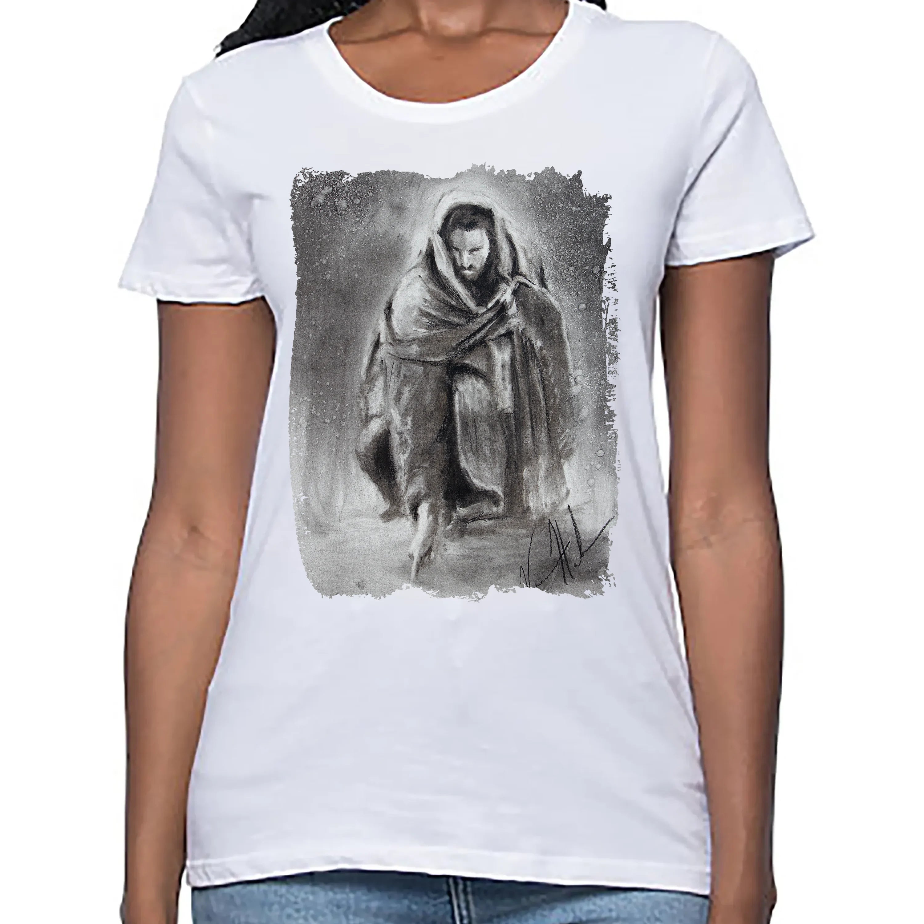 Women's T (Organic Bamboo) - Writing in the Sand Organic Bamboo Vanessa Horabuena Short Sleeve Frost (White) XS