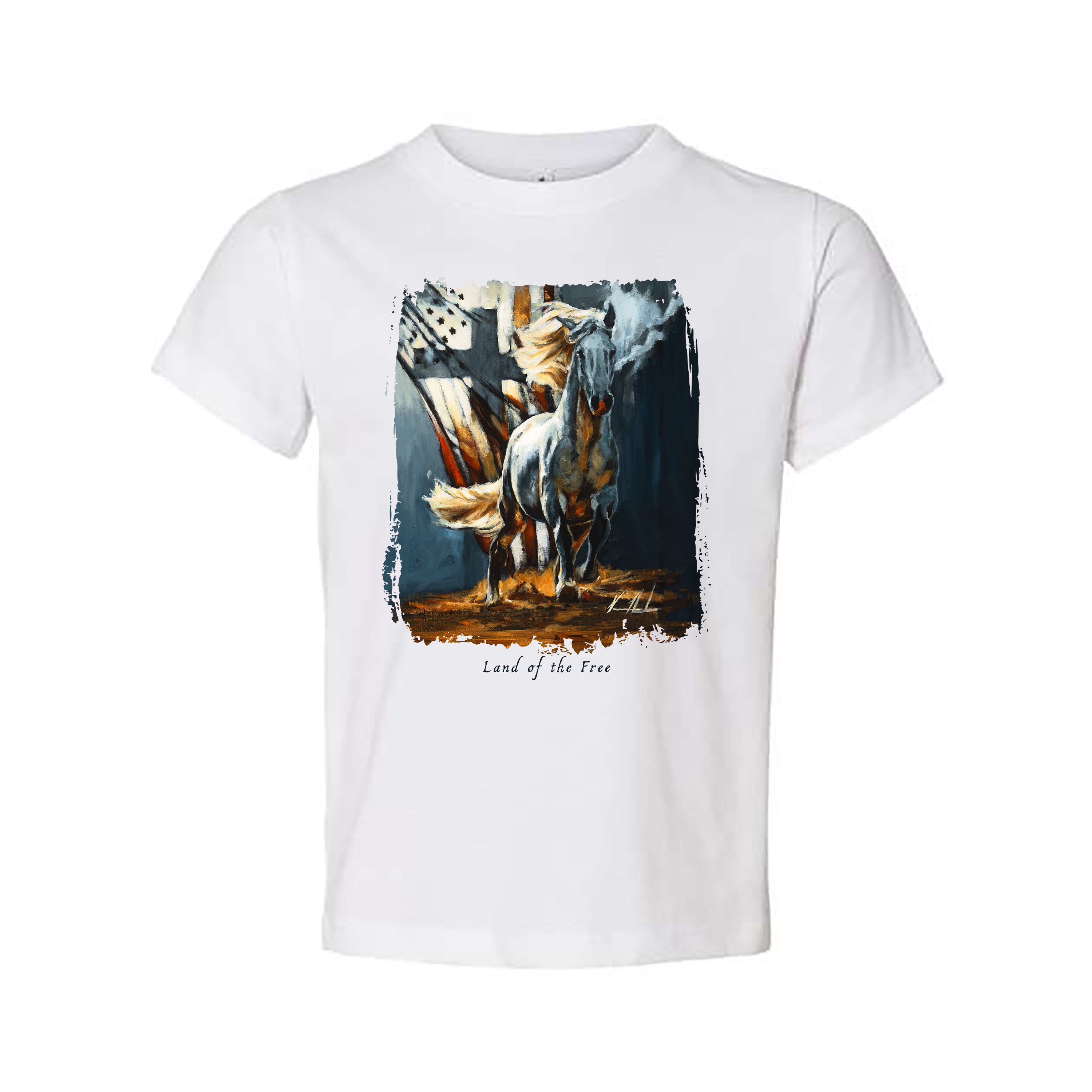 Kids T - Land of the Free - (Organic Cotton) - 4th of July Organic Cotton Vanessa Horabuena Kids White 2T