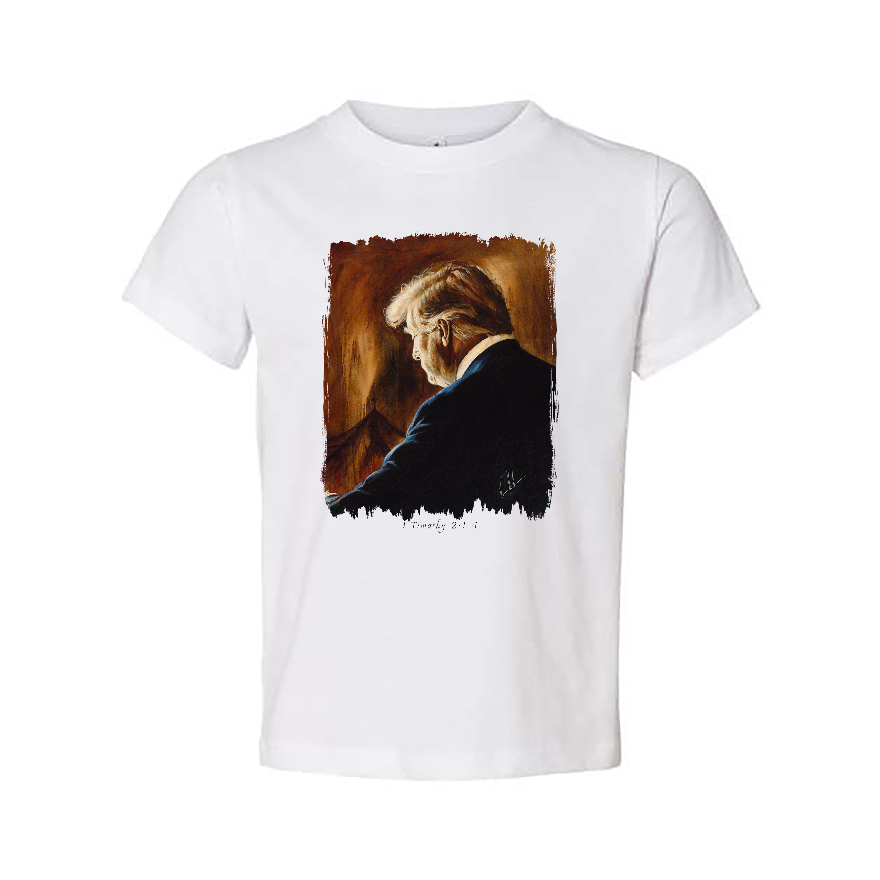Kids T (Organic Cotton) - Prayers for Our President (For Such a Time as This) Organic Cotton Vanessa Horabuena Toddler White 2T