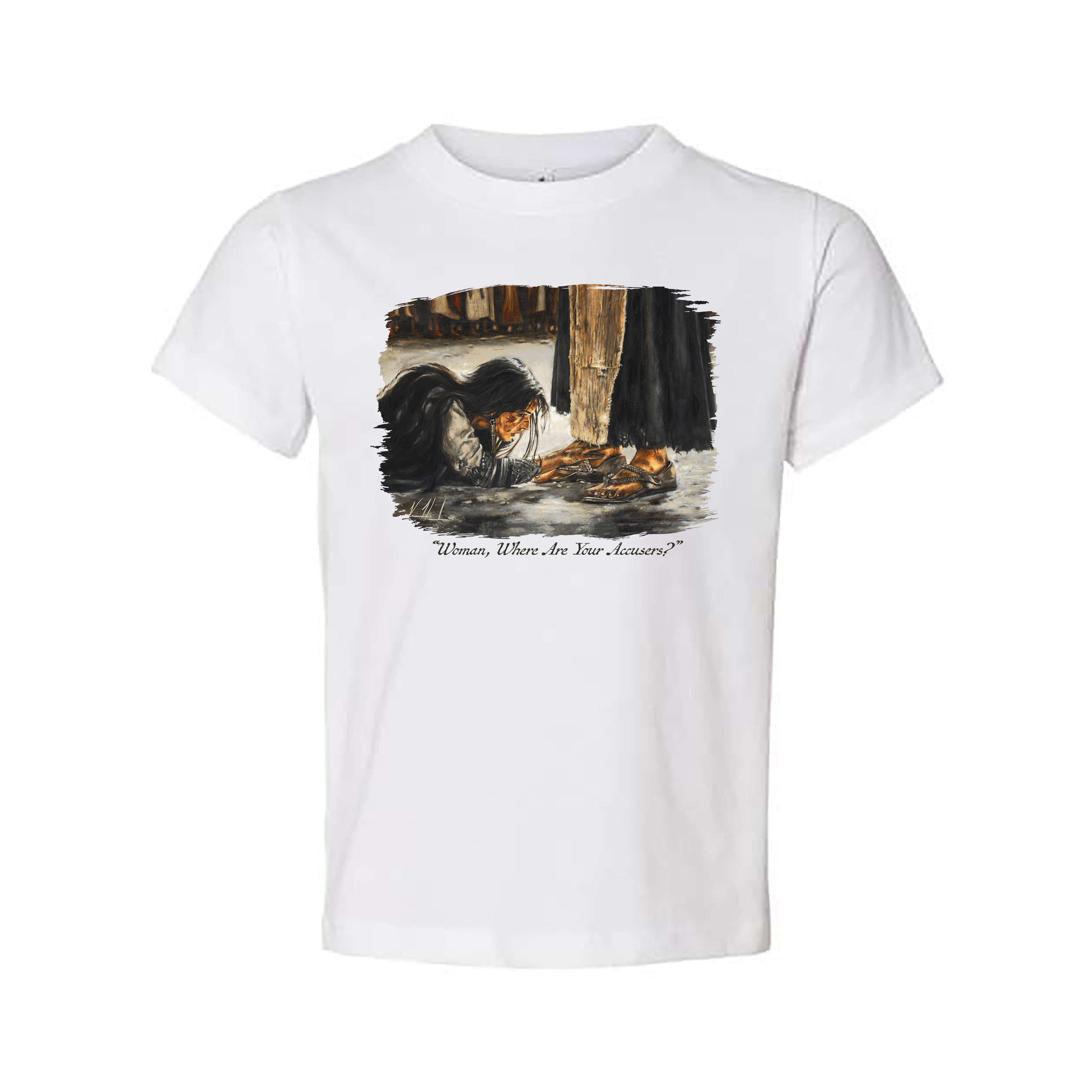 Kids T - “Woman, Where Are Your Accusers?" -(Organic Cotton) Organic Cotton Vanessa Horabuena Toddler White 2T