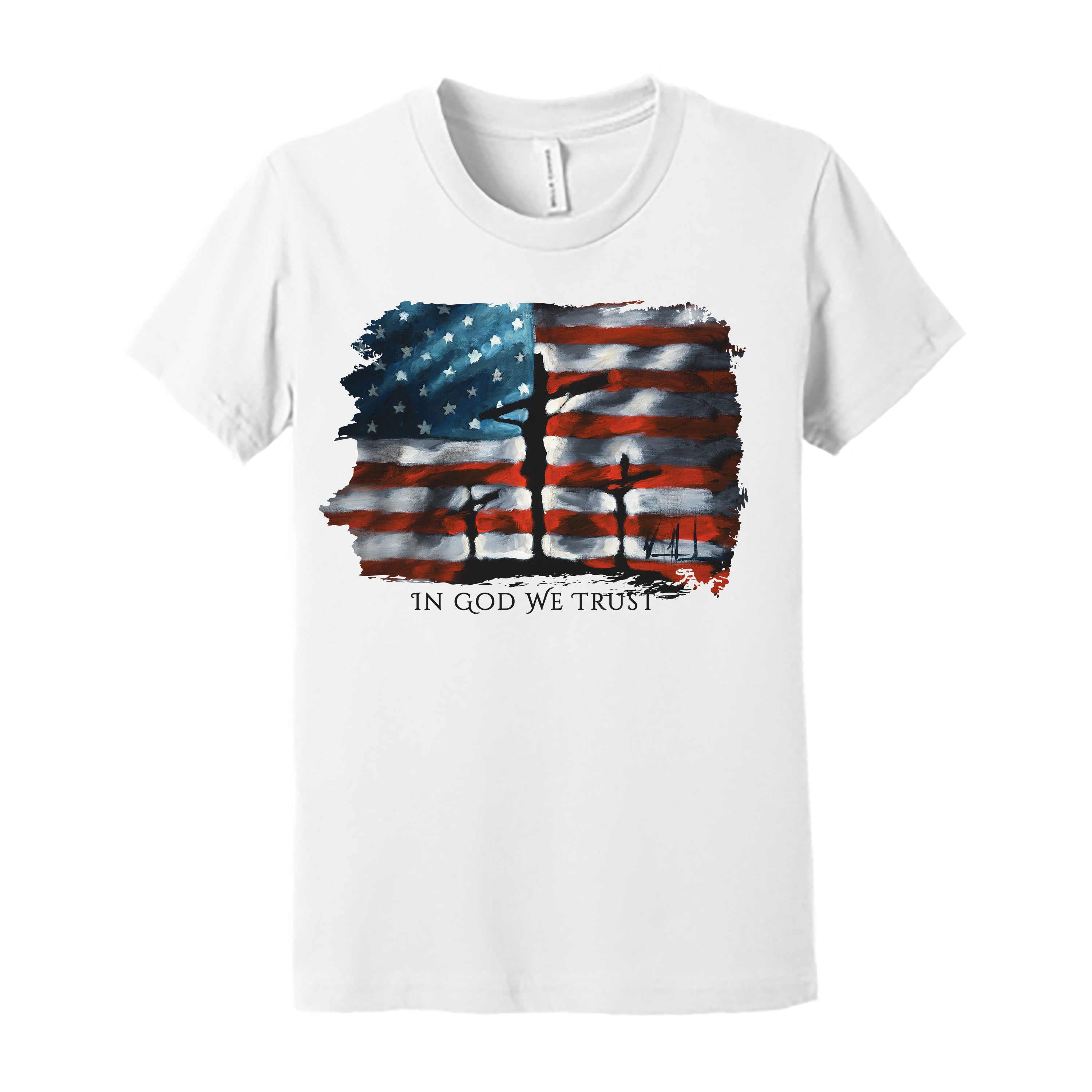 Kids T - In God We Trust -(Organic Cotton) (4th of July) Organic Cotton Vanessa Horabuena Youth White Small