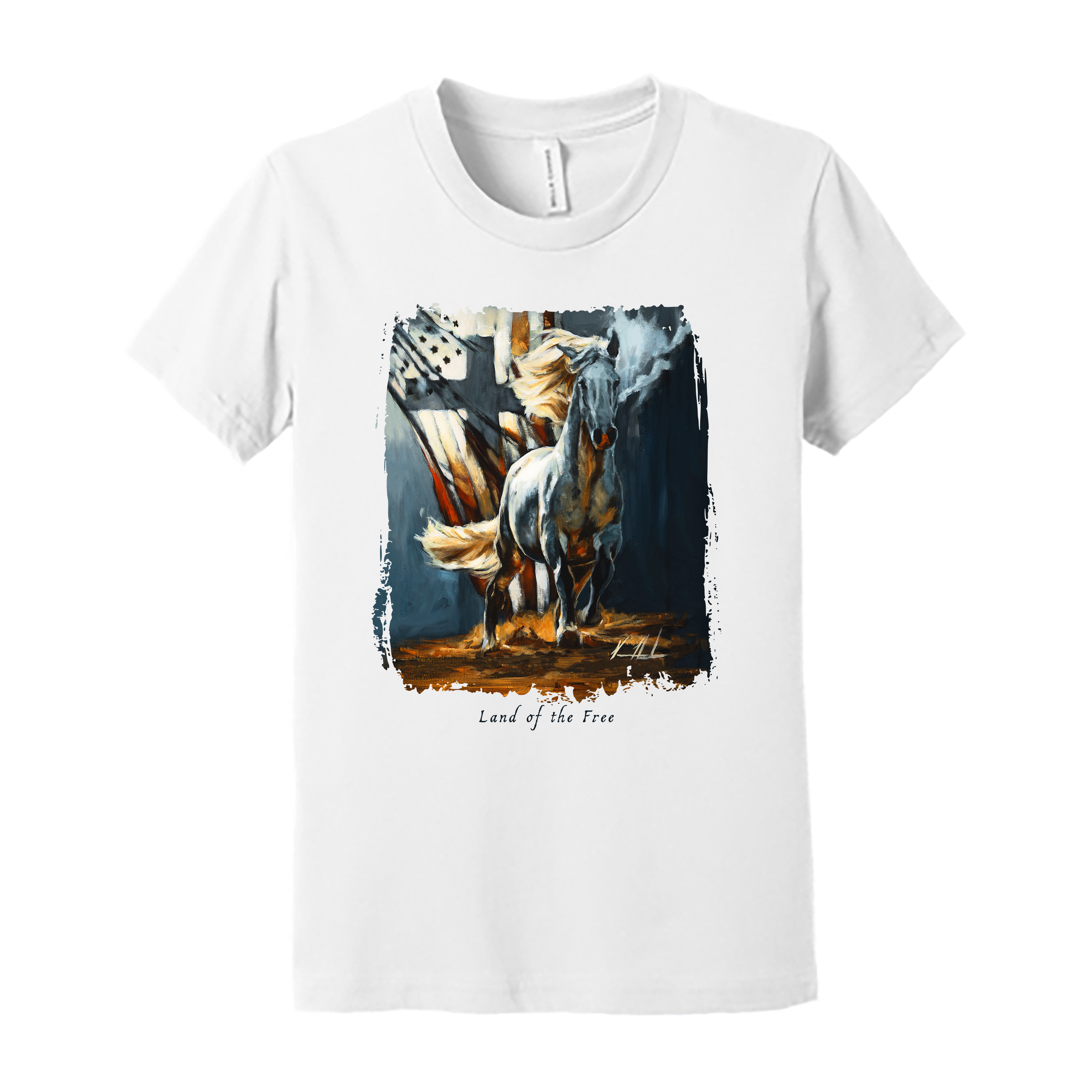 Kids T - Land of the Free - (Organic Cotton) - 4th of July Organic Cotton Vanessa Horabuena Toddler White Small